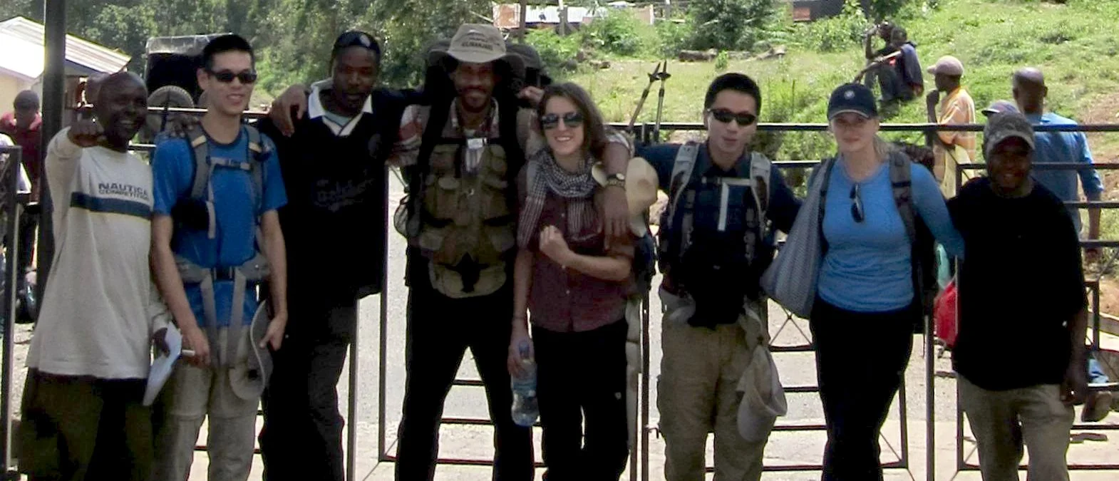 Our crew at the gate ready for Kilimanjaro {Hashim, Wallace, Venance, Ro, me, James, Olga, &amp; Ray}