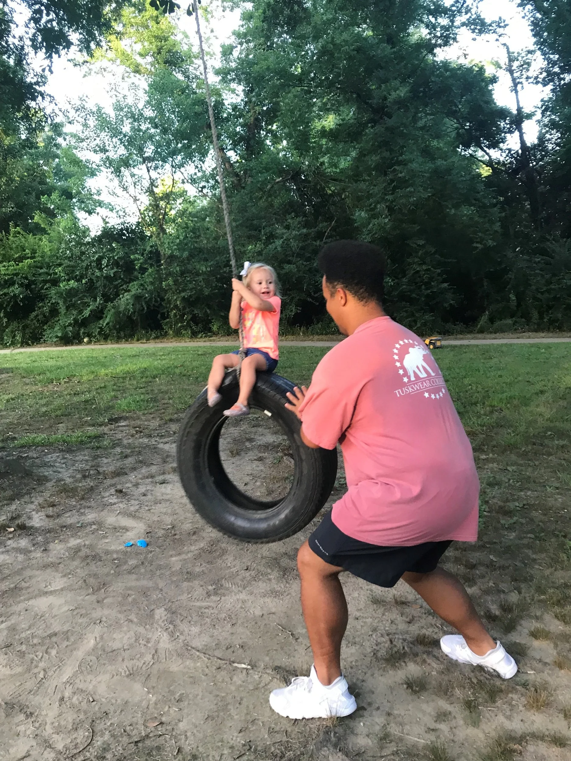 Fun on the tire swing!
