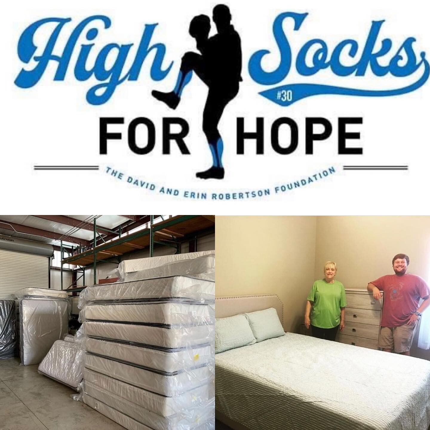 This holiday season we want to highlight @highsocks4hope ! They have been partnering with us for the last several years to assist local families in need! They have provided many beds and furniture items to our clients. Thank you David and Erin Robe