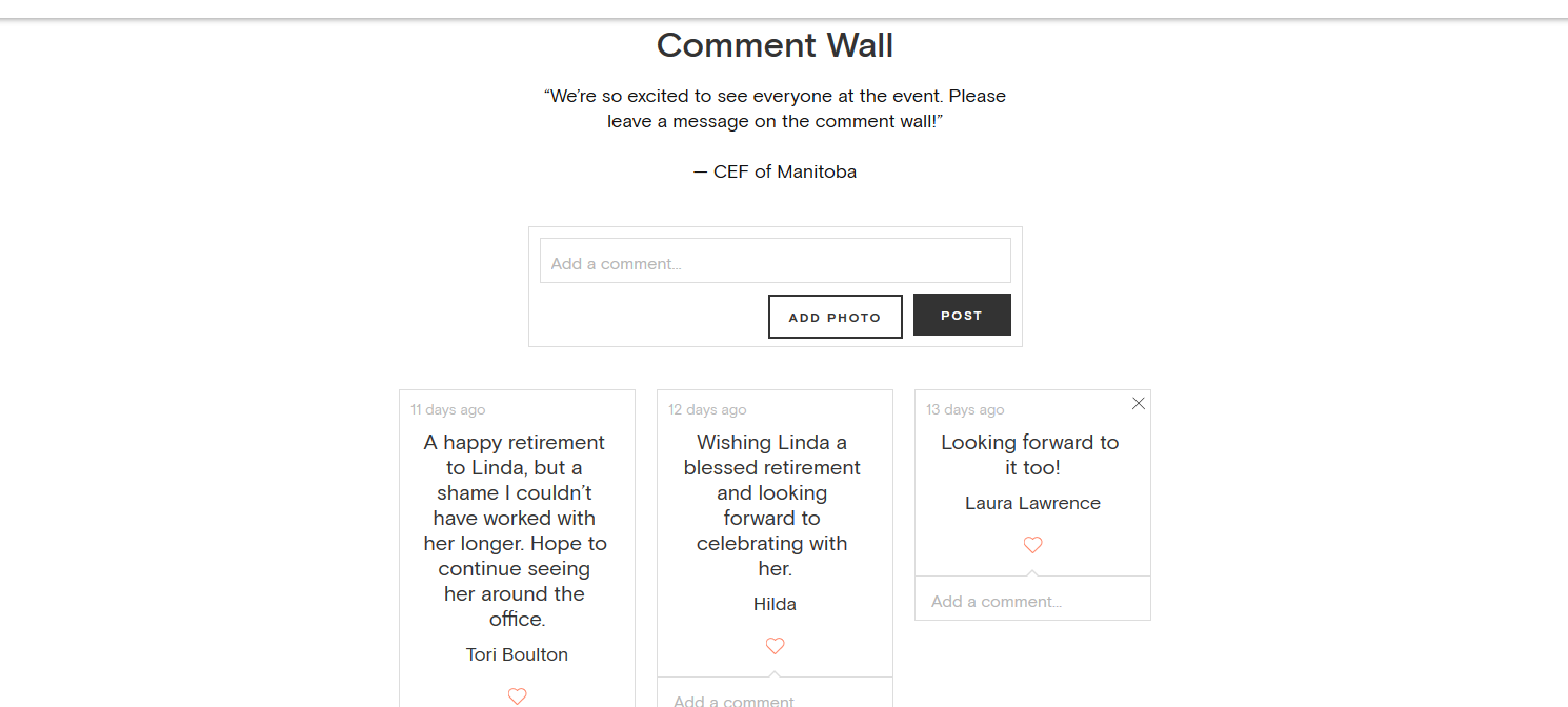 Guests can leave messages on the wall