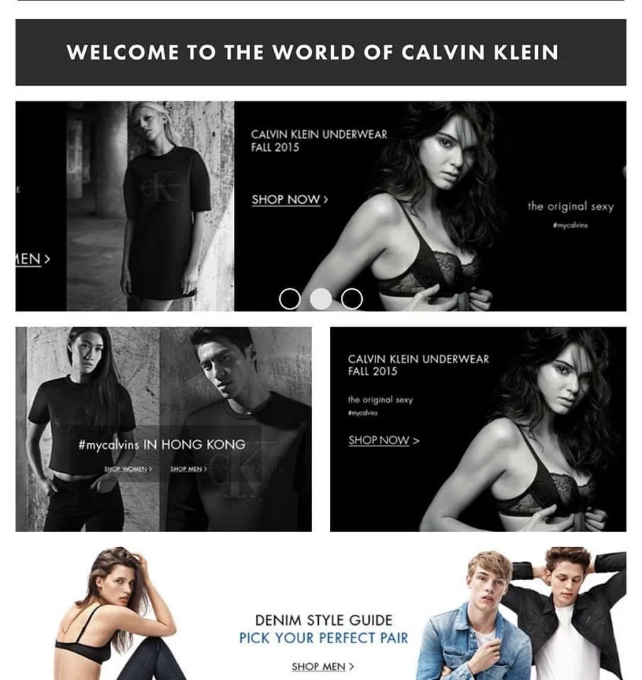 Calvin Klein Online Store Ad