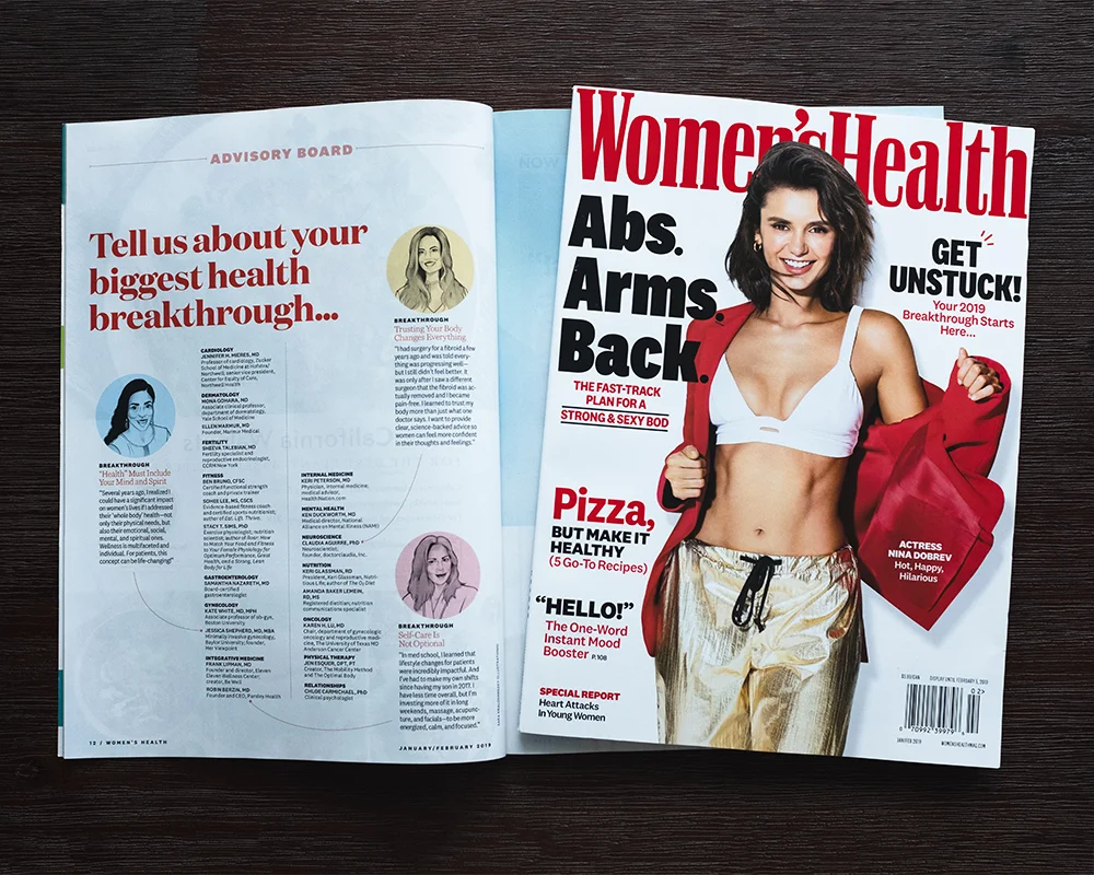 I had the pleasure of working on 3 portraits for the January/February 2019 issue of Women’s health magazine. Design Director: Raymond Ho.
