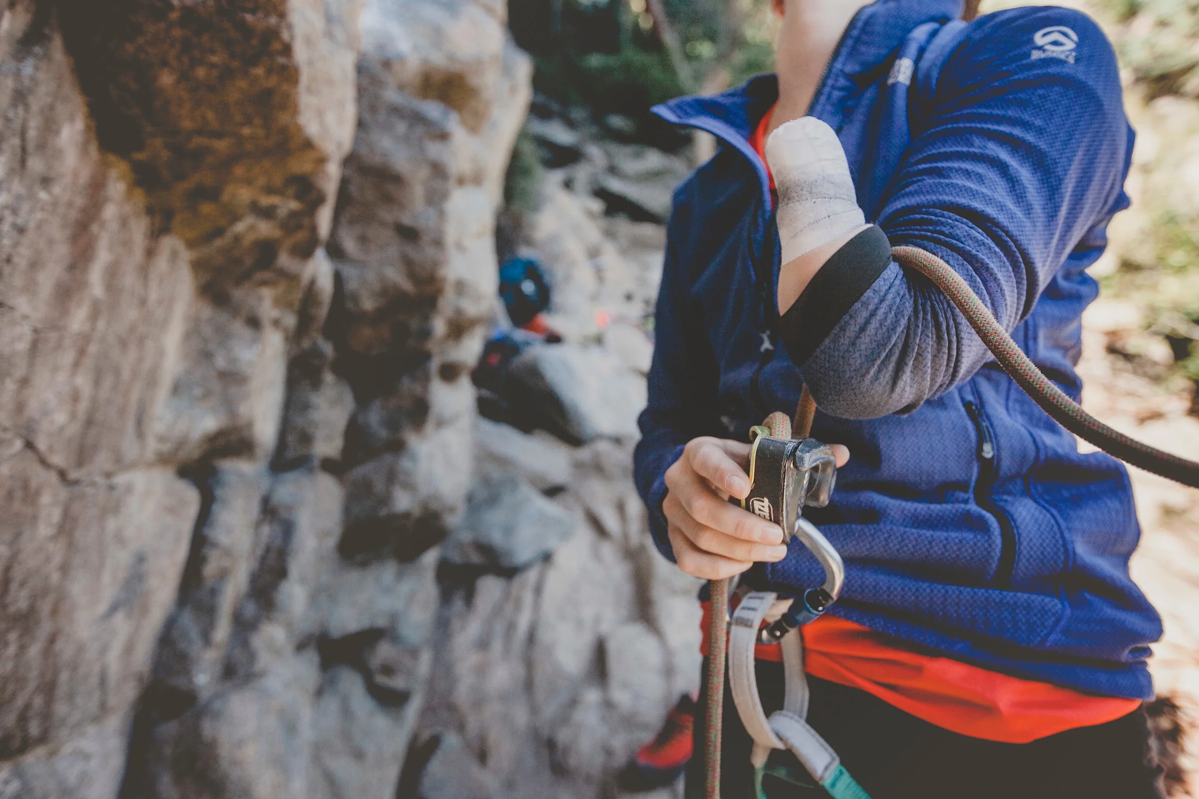 Step 1 - snag rope with elbow Photo by Kris Ugarizza