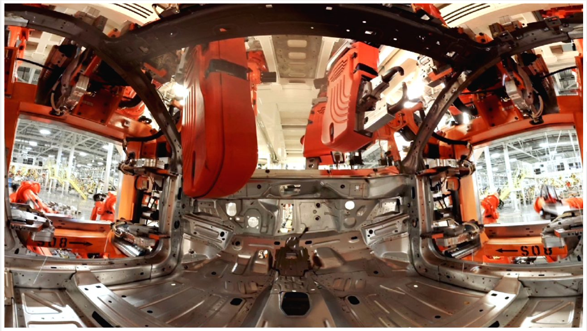  VR Oculus Rift screen shot - '360 °  video still from the Chrysler factory' 