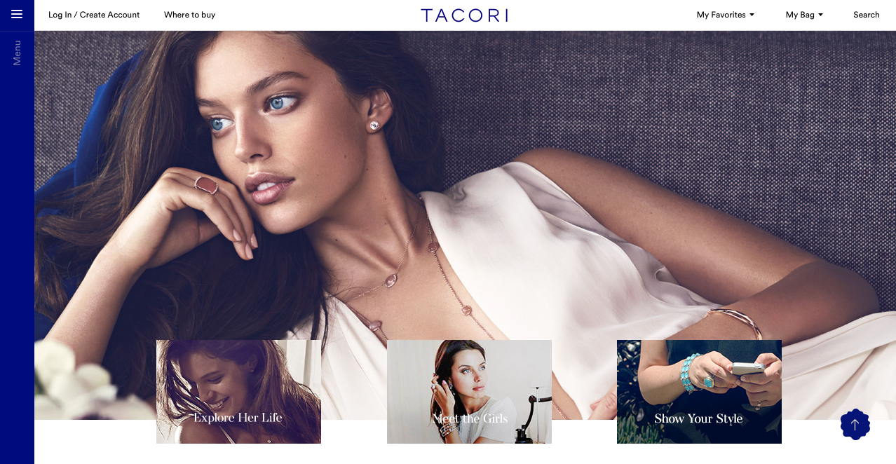  'She is Tacori' campaign landing page 