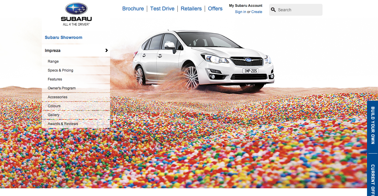   Subaru Australia  'All 4 the Driver' website 