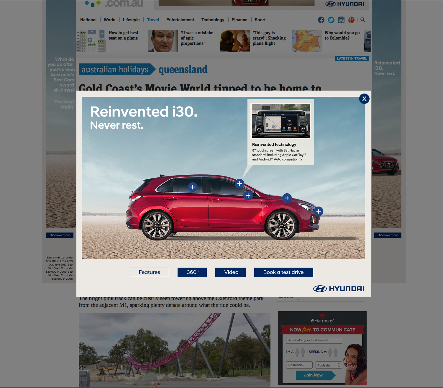  Homepage takeover with rich media sidekick activation including hotspots 