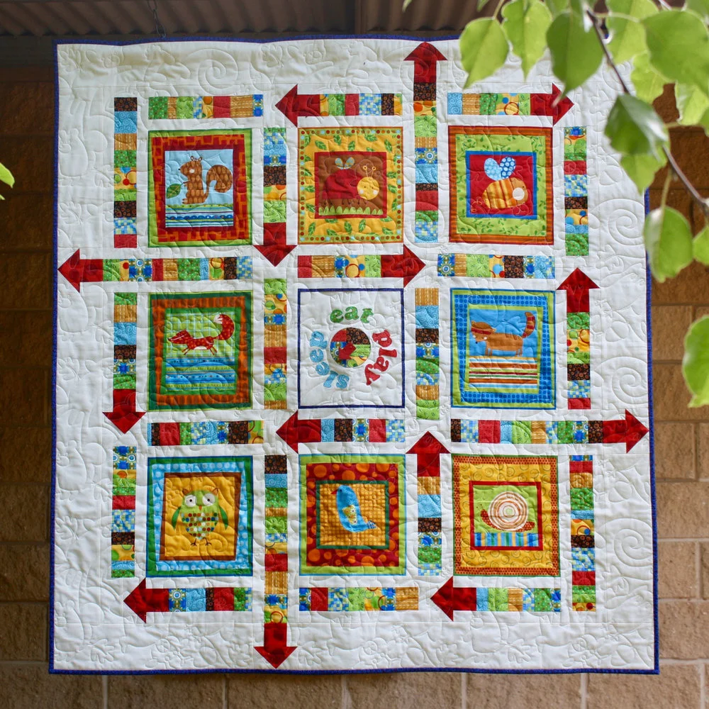 Spin to Play PDF baby quilt pattern