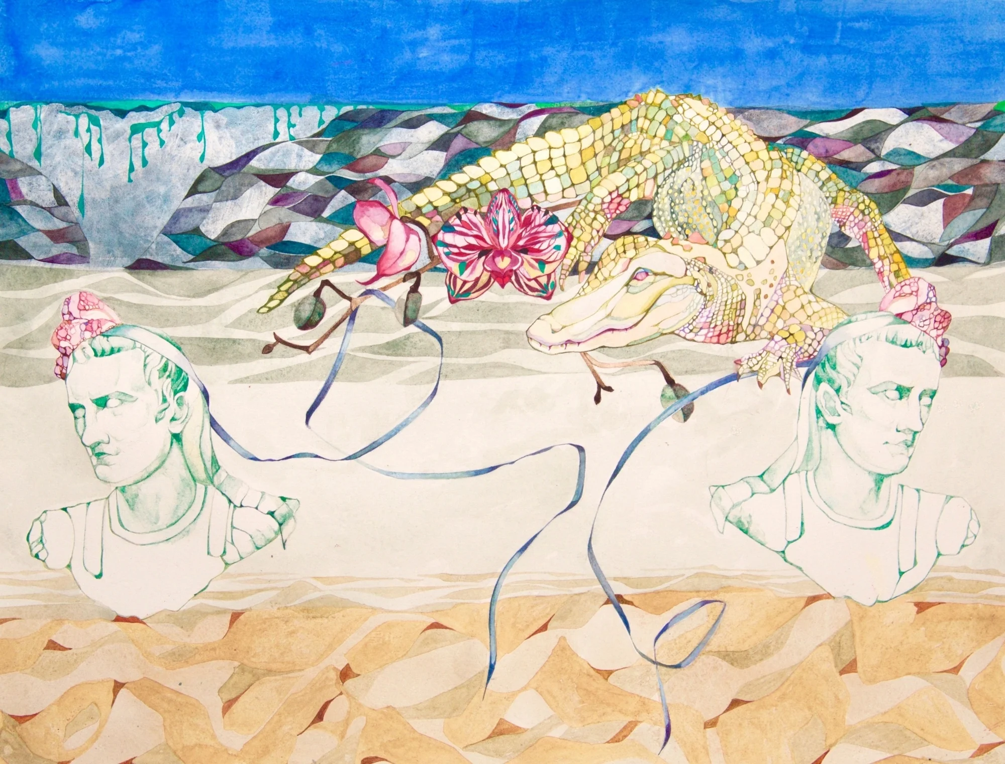 AD 37, watercolor on paper, 18 x 14 inches, 2016
