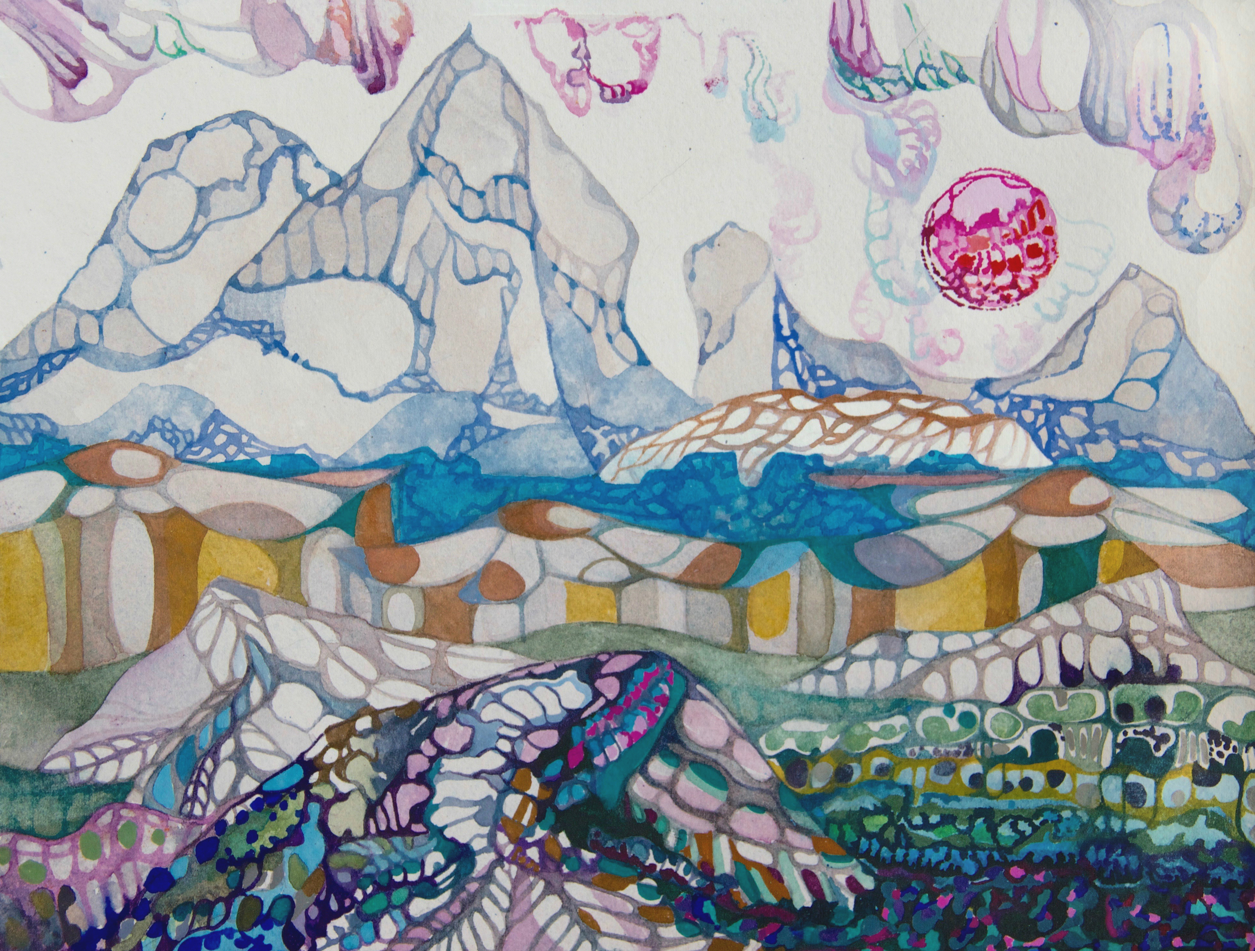 Intrigue on Troll Mountain, watercolor on paper, 10 x 8 inches, 2014. private collection
