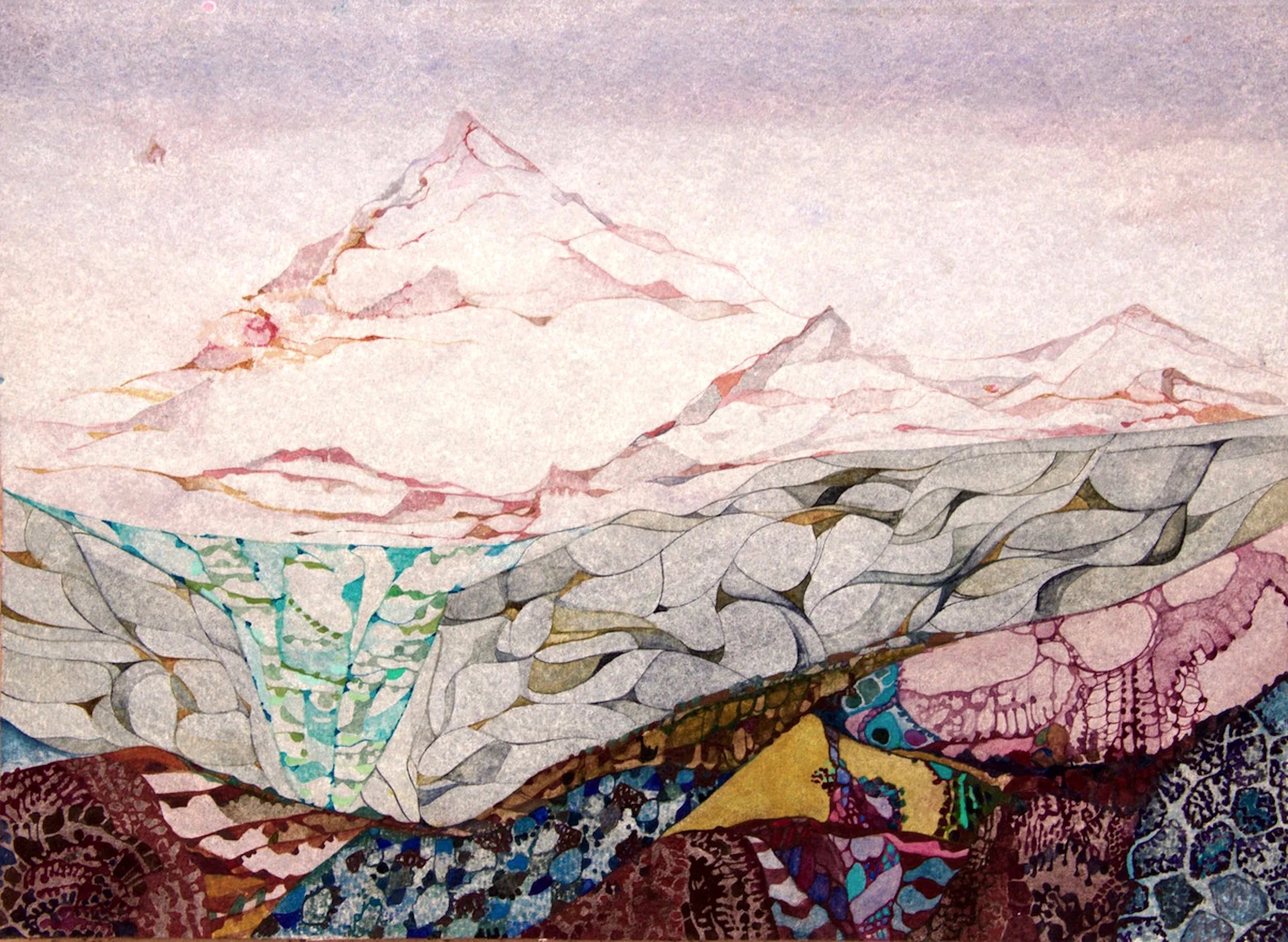 Bear Lair, watercolor on paper, 14 x 9 inches, 2016 private collection
