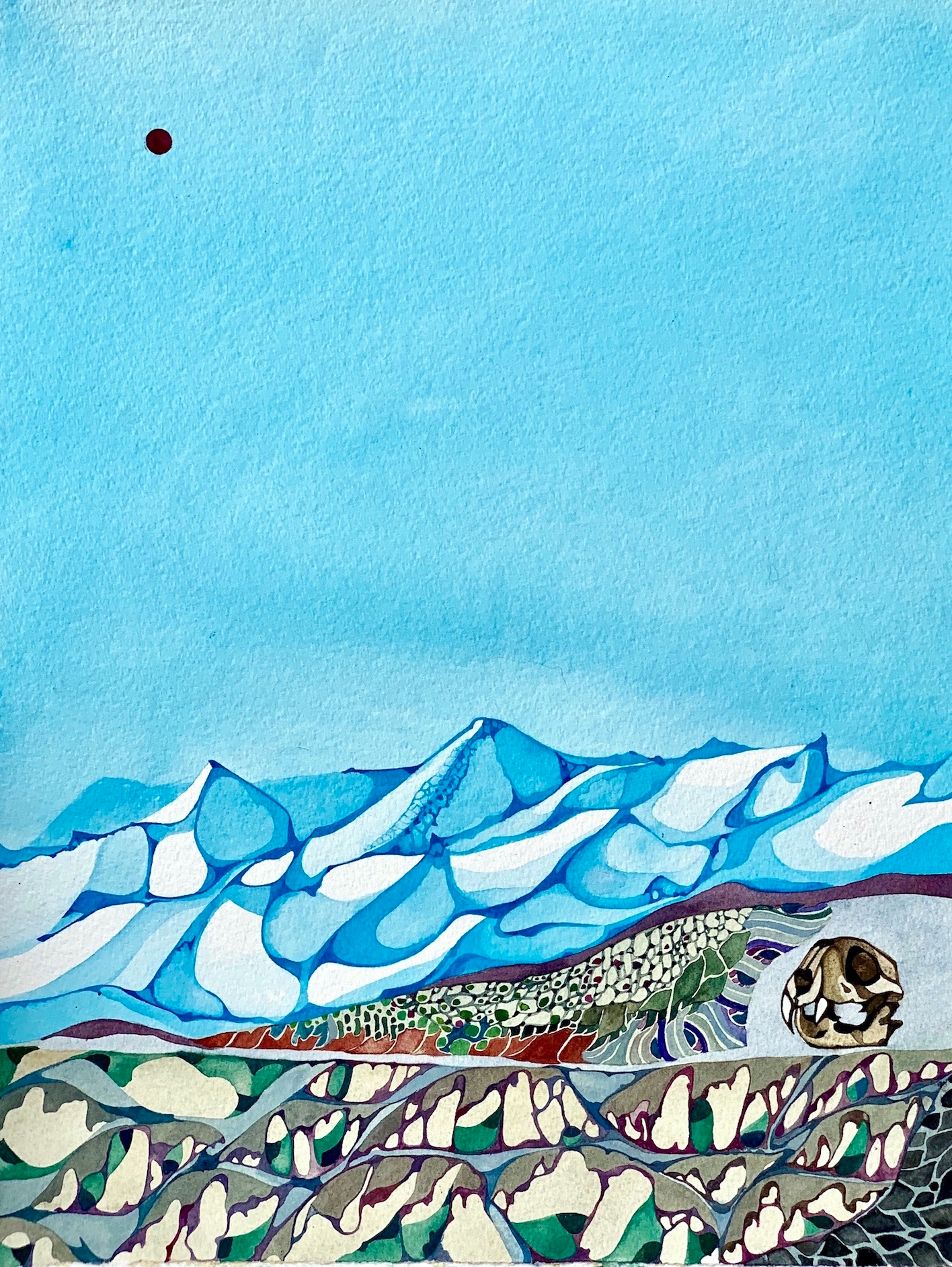 Cave Bear, watercolor on paper, 12 x 18 inches, 2019.