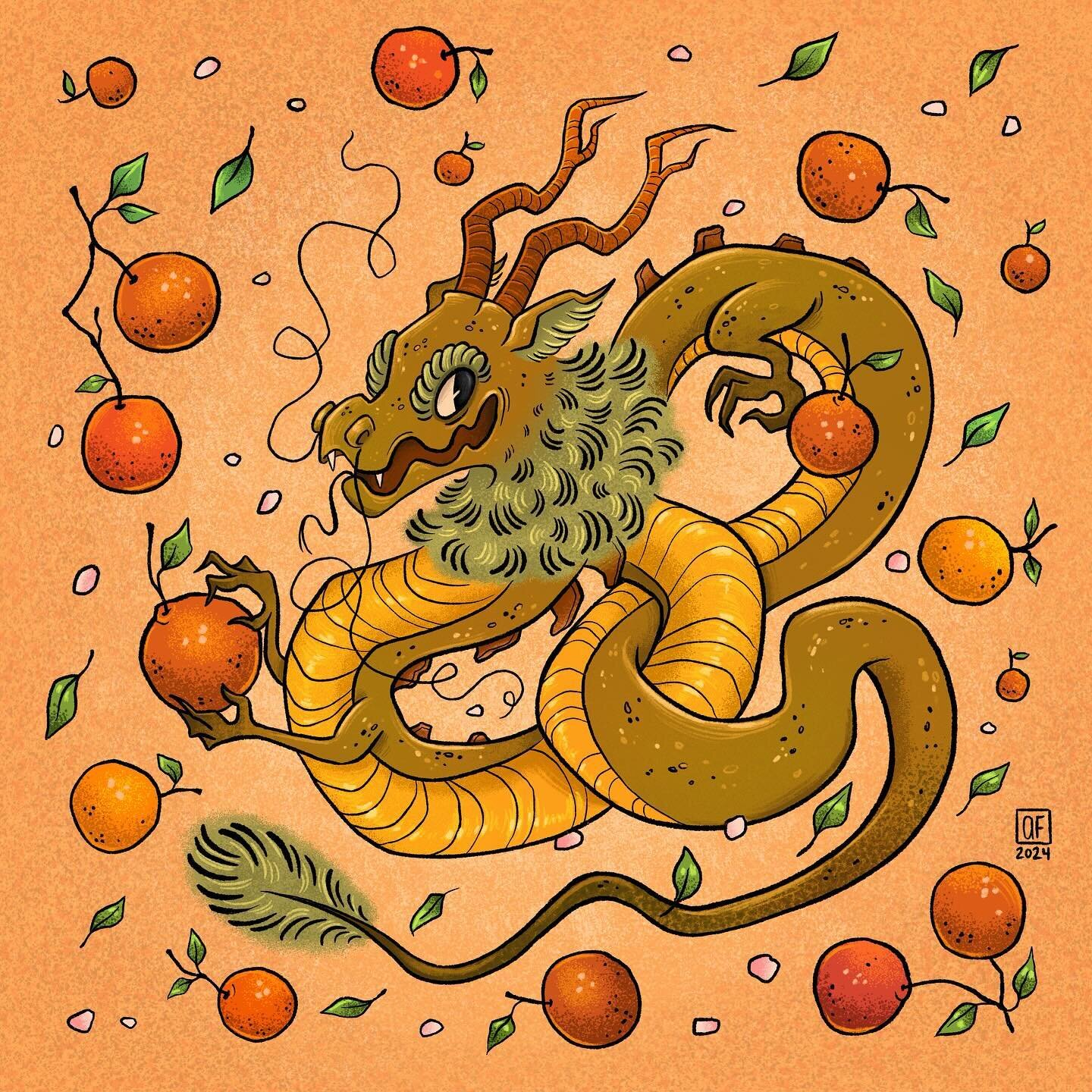 Happy Lunar New Year! 🧧🎉 2024 is the year of the Dragon, if ya didn&rsquo;t know 🐉 I made this digital illustration in #procreate with #retrosupplybrushes ! Prints will be added to online shop soon ❤️
*
*
*
#yearofthedragon #lunarnewyear #chinesez