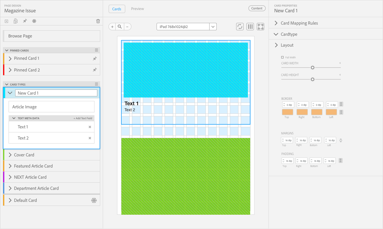 Example use of how the panels are used in mockups designed by other members of the team. 