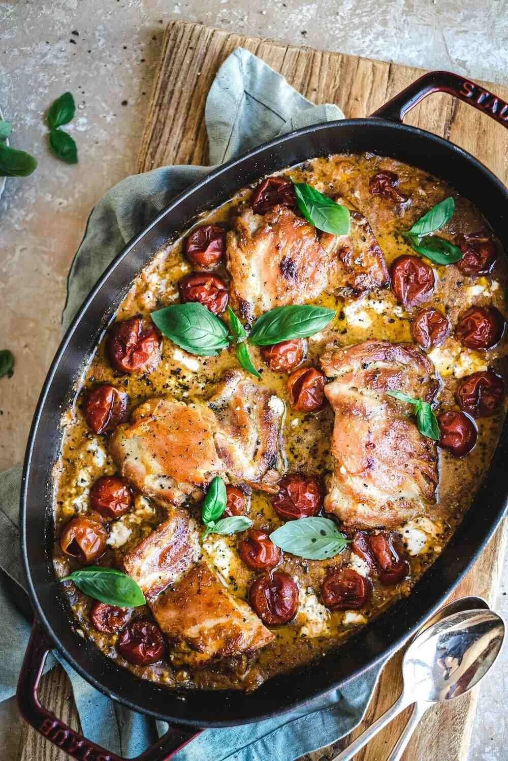 Creamy Baked Pesto Chicken