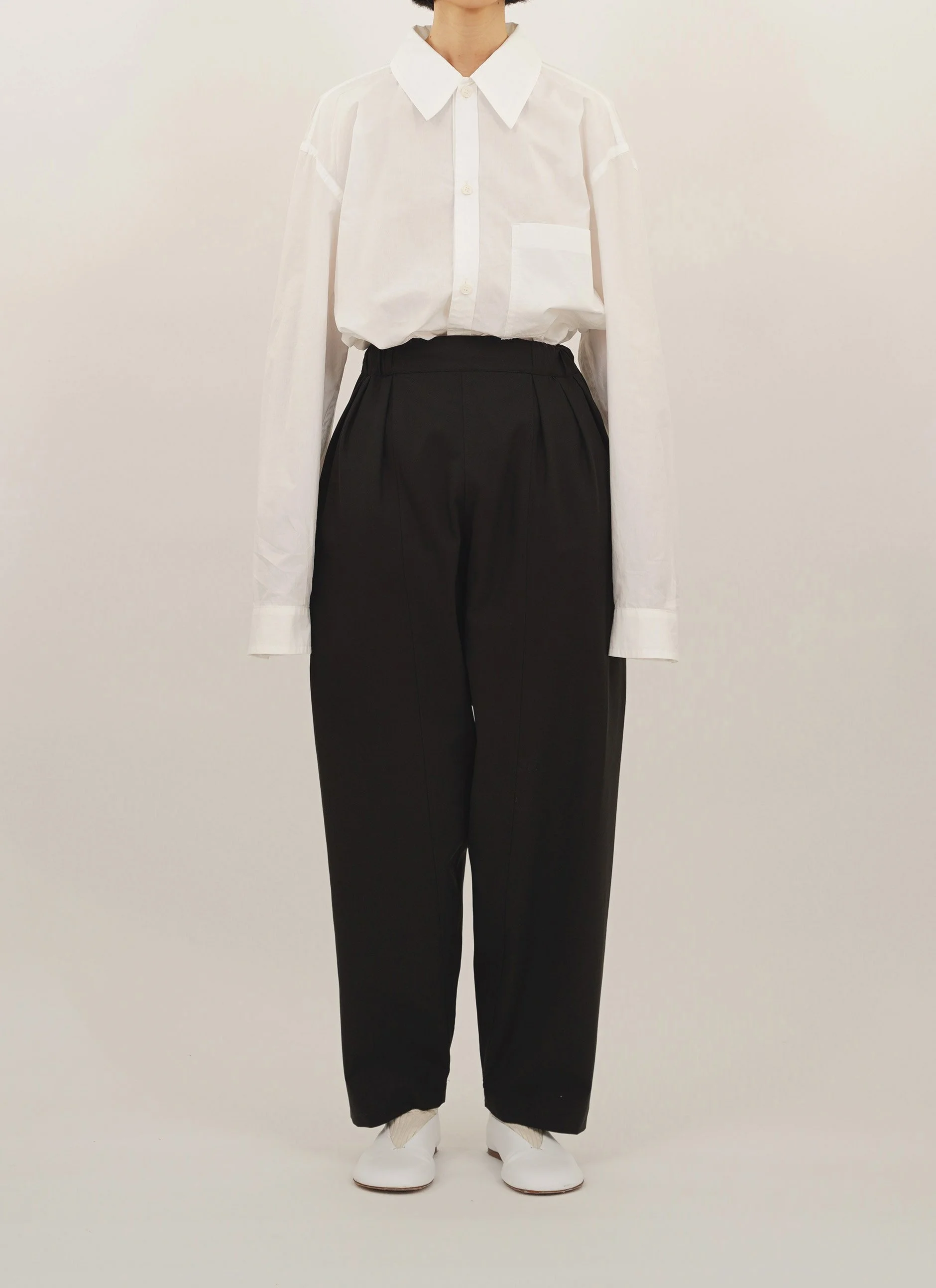 Organic Cotton Light Weather Oversized Fit Shirt / Organic Cotton Twill 3Tuck Elastic Pants