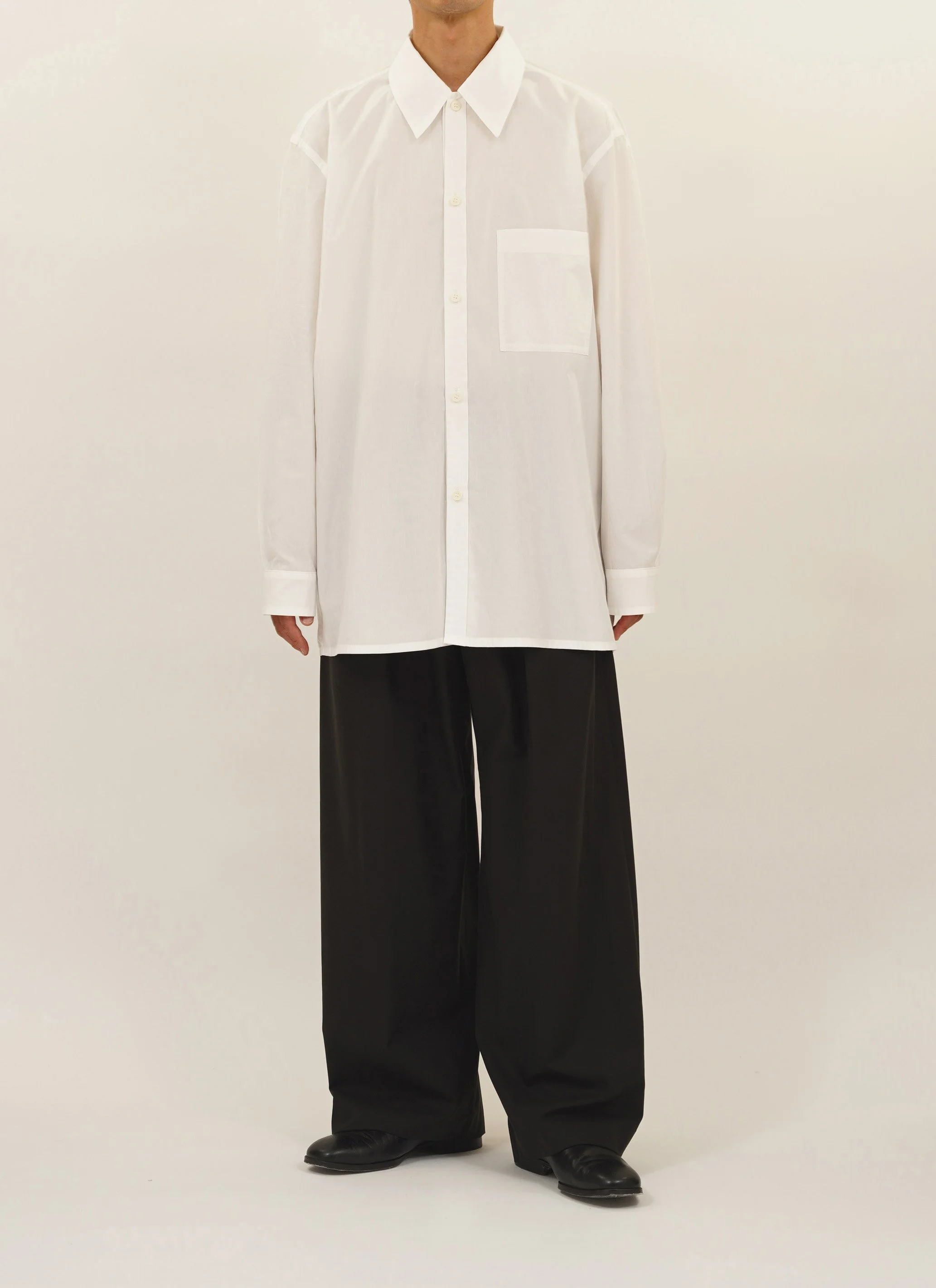 Organic Cotton Light Weather Oversized Fit Shirt / Organic Cotton Twill 2Tuck Wide Pants