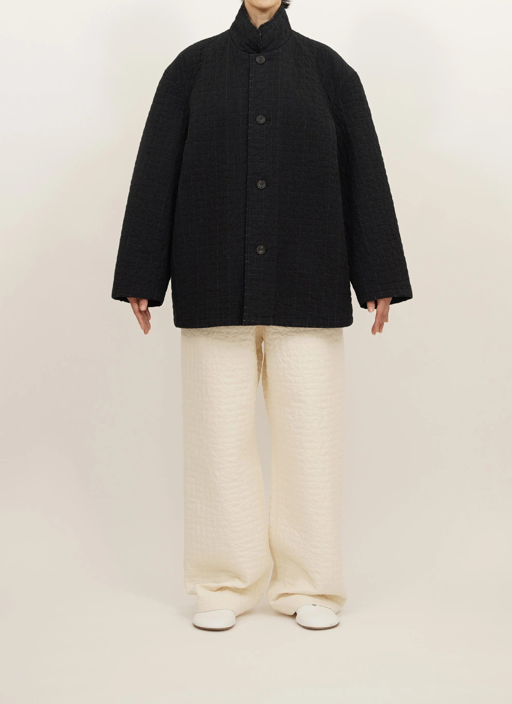  ORGANIC&nbsp;COTTON QUILTING JACKET  JPY 58.300 (53.000)　SIZE 0.1  ORGANIC&nbsp;COTTON QUILTING PANTS  JPY 50.600 (46.000)　SIZE 0.1 