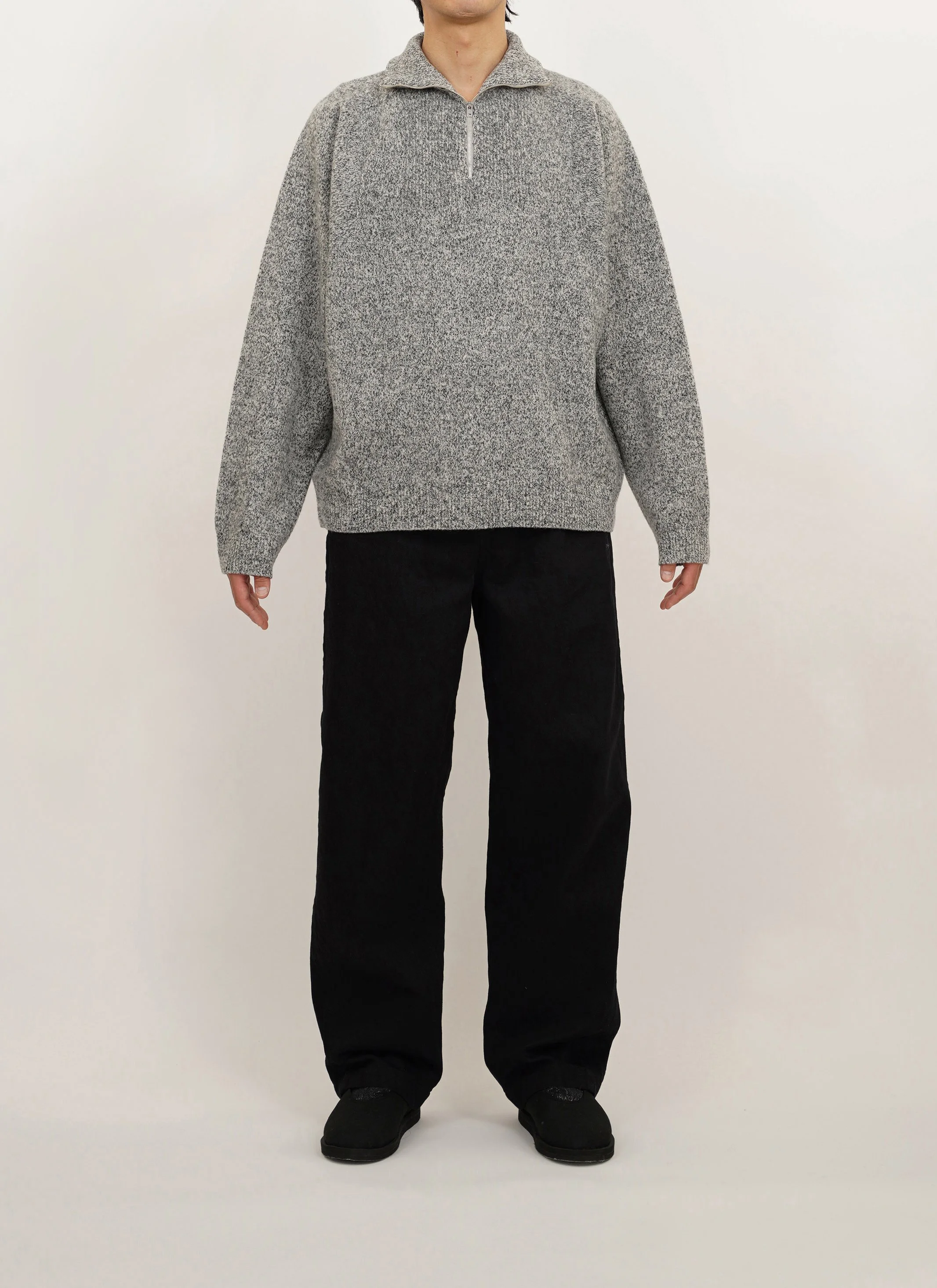  WOOL HALF ZIP SWEATER  JPY 44.000 (40.000)　SIZE 3.4  ORGANIC&nbsp;COTTON BLACK DENIM PANTS  JPY 25.850 (23.500)　SIZE 3.4 