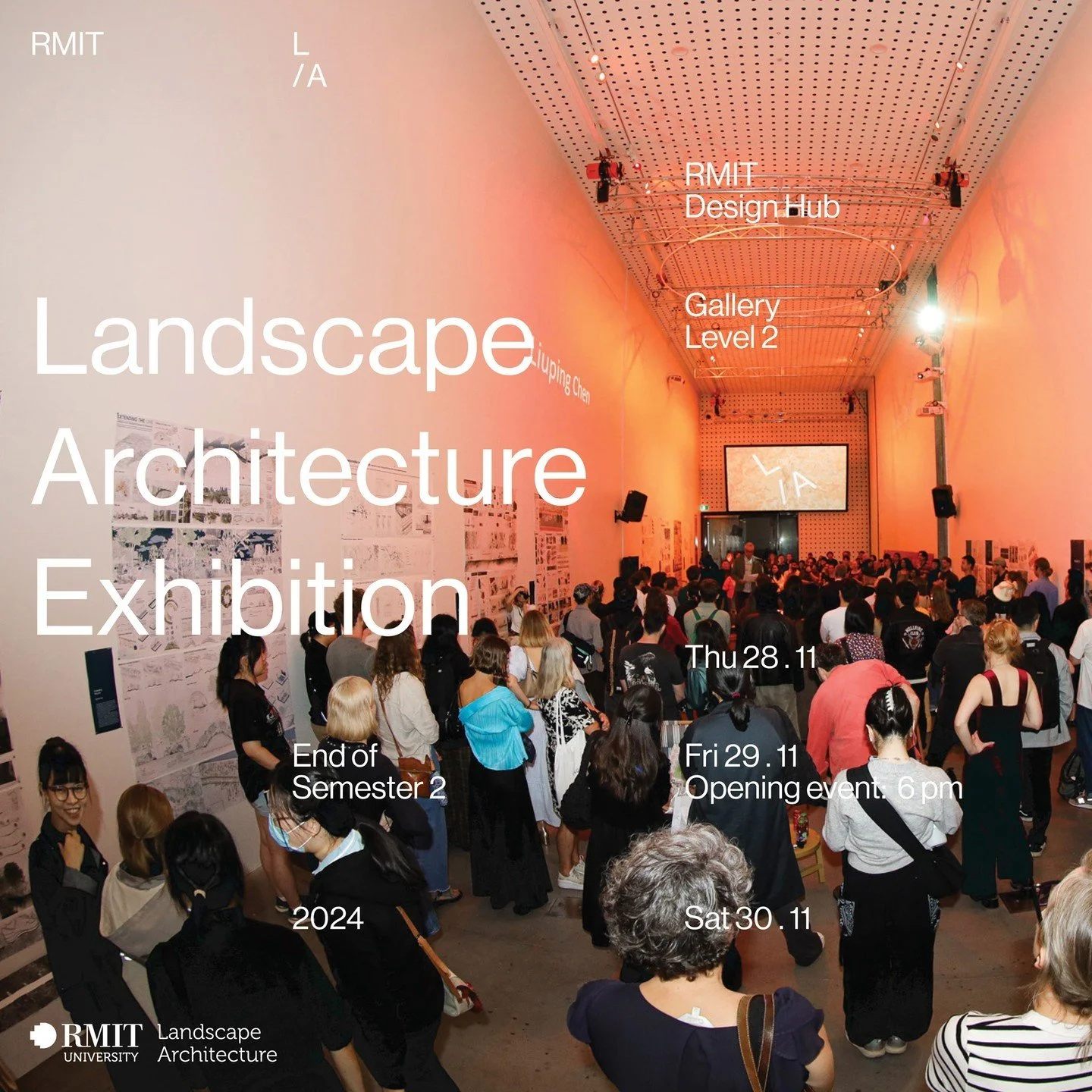 *TOMORROW NIGHT* Nov 29, 6pm - Join us for the RMIT Landscape Architecture Semester Two Exhibition opening event!

It will be a celebration of work across the Bachelor and Masters programs from Semester 2, 2024. See you there.

Opening Night Event
6p