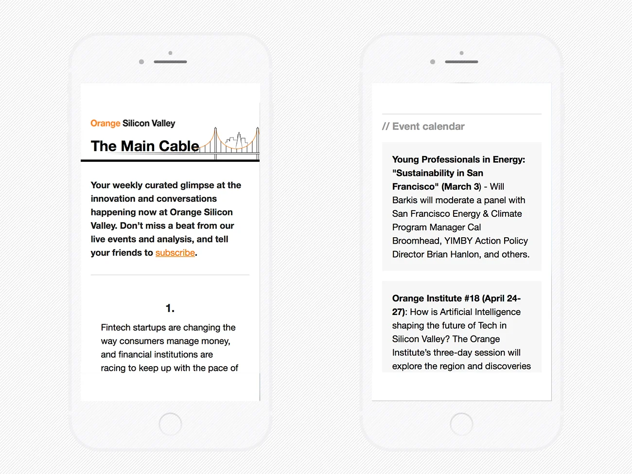 OSV weekly newsletter mobile