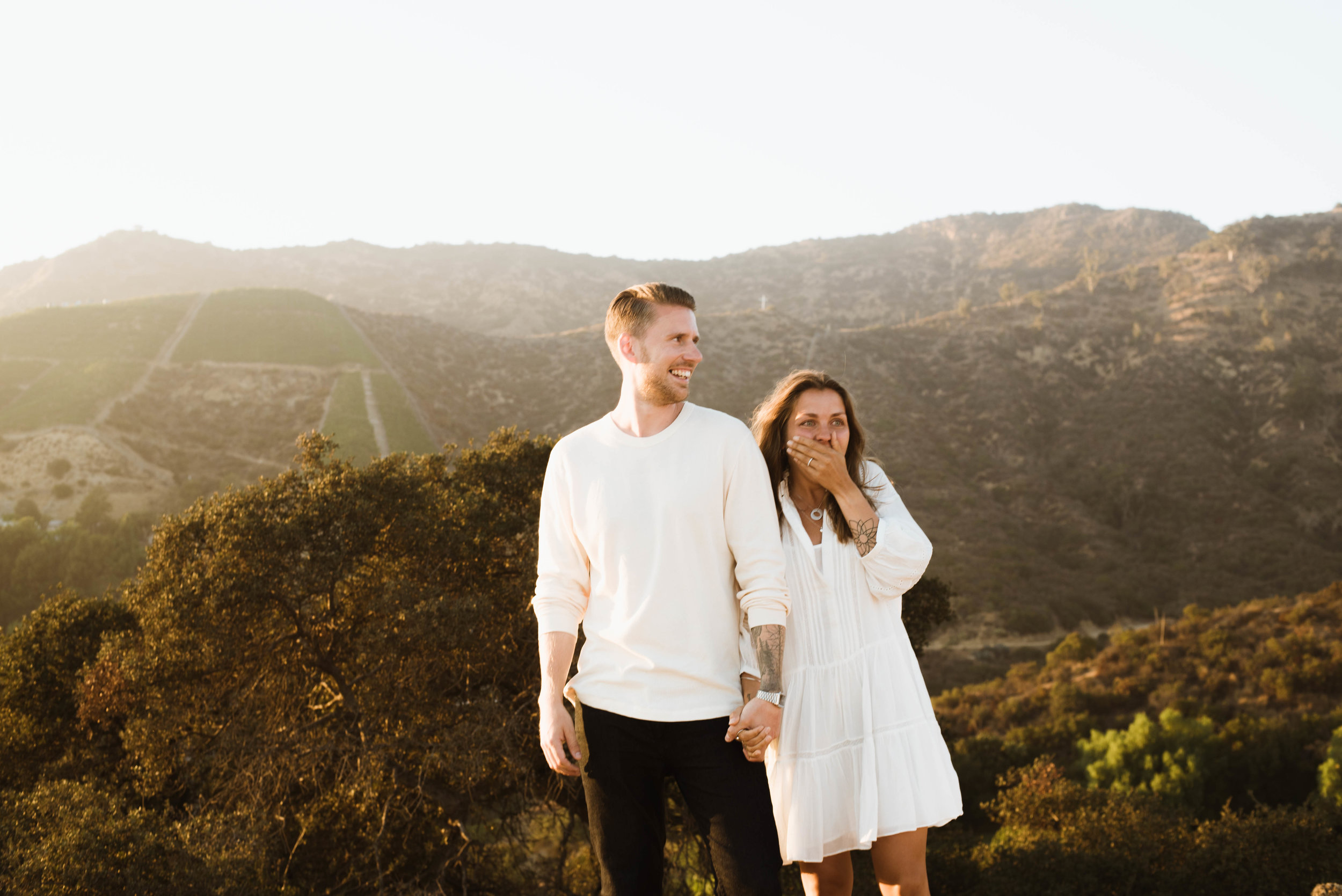 A sun kissed proposal in the Hollywood Hills
