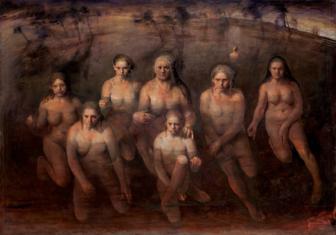 Odd Nerdrum, Maenads, oil on canvas, 2014.