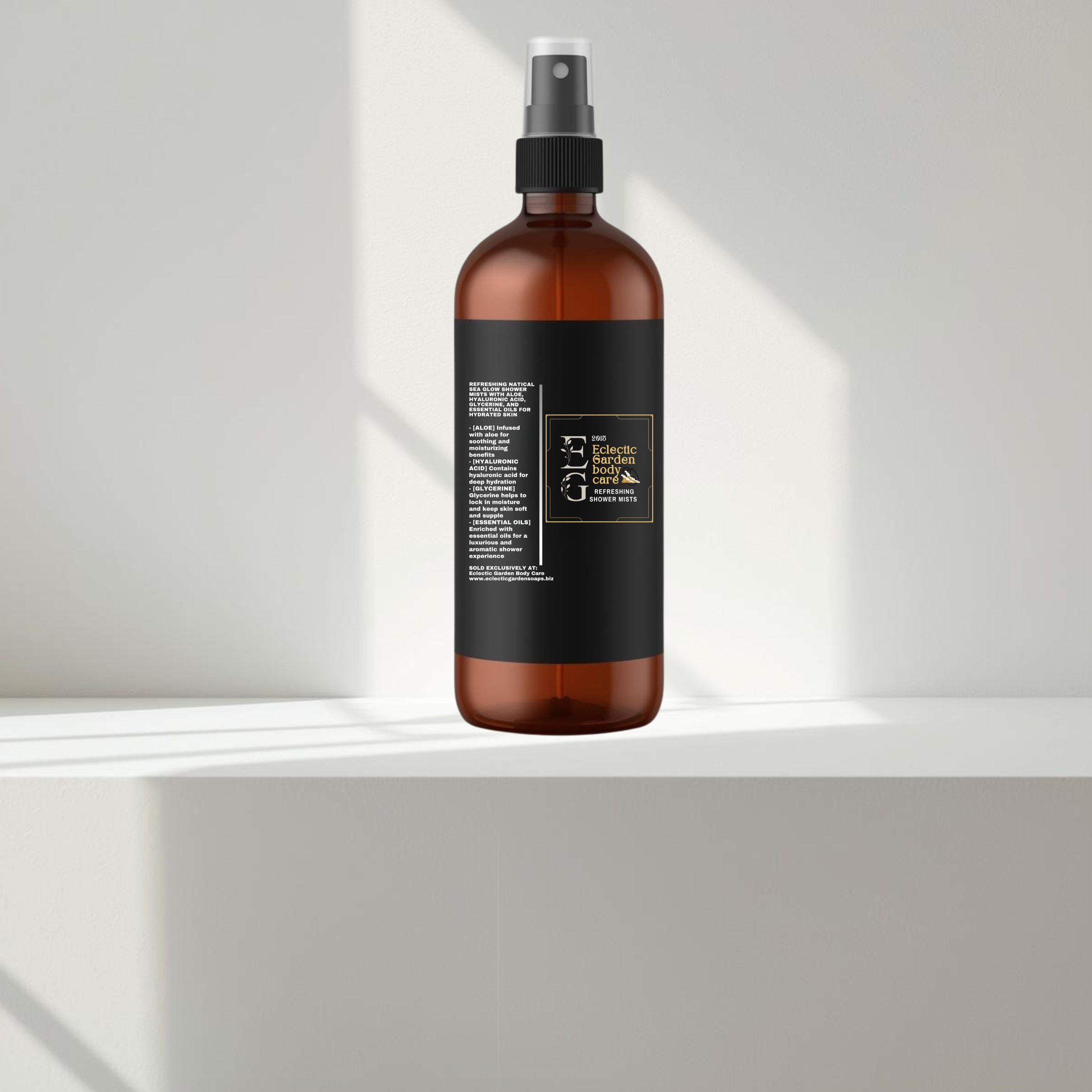 Eclectic Garden Nautical Skin Glow Refreshing Shower Mists with Aloe, Hyaluronic Acid, Glycerine, and Essential Oils for Hydrated Skin