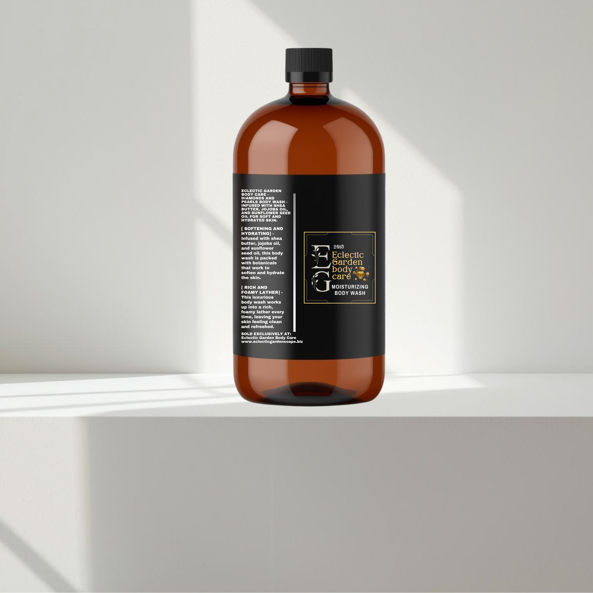 Eclectic Garden Diamonds and Pearls Body Wash - Infused with Shea Butter, Jojoba Oil, and Sunflower Seed Oil for Soft and Hydrated Skin