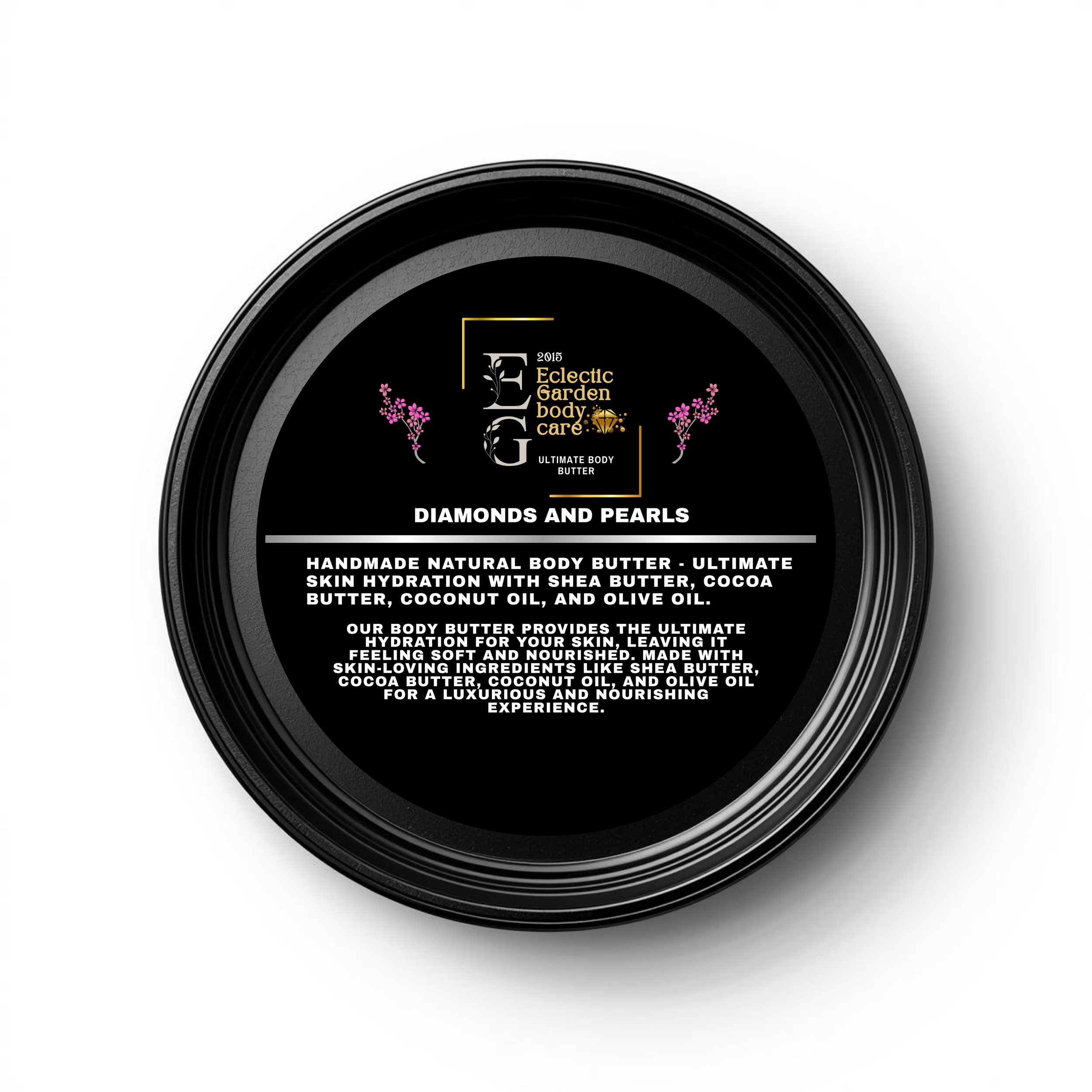 Eclectic Garden Diamonds and Pearls Luxe Body Butter - Ultimate Skin Hydration with Shea Butter, Cocoa Butter, Coconut Oil, and Olive Oil