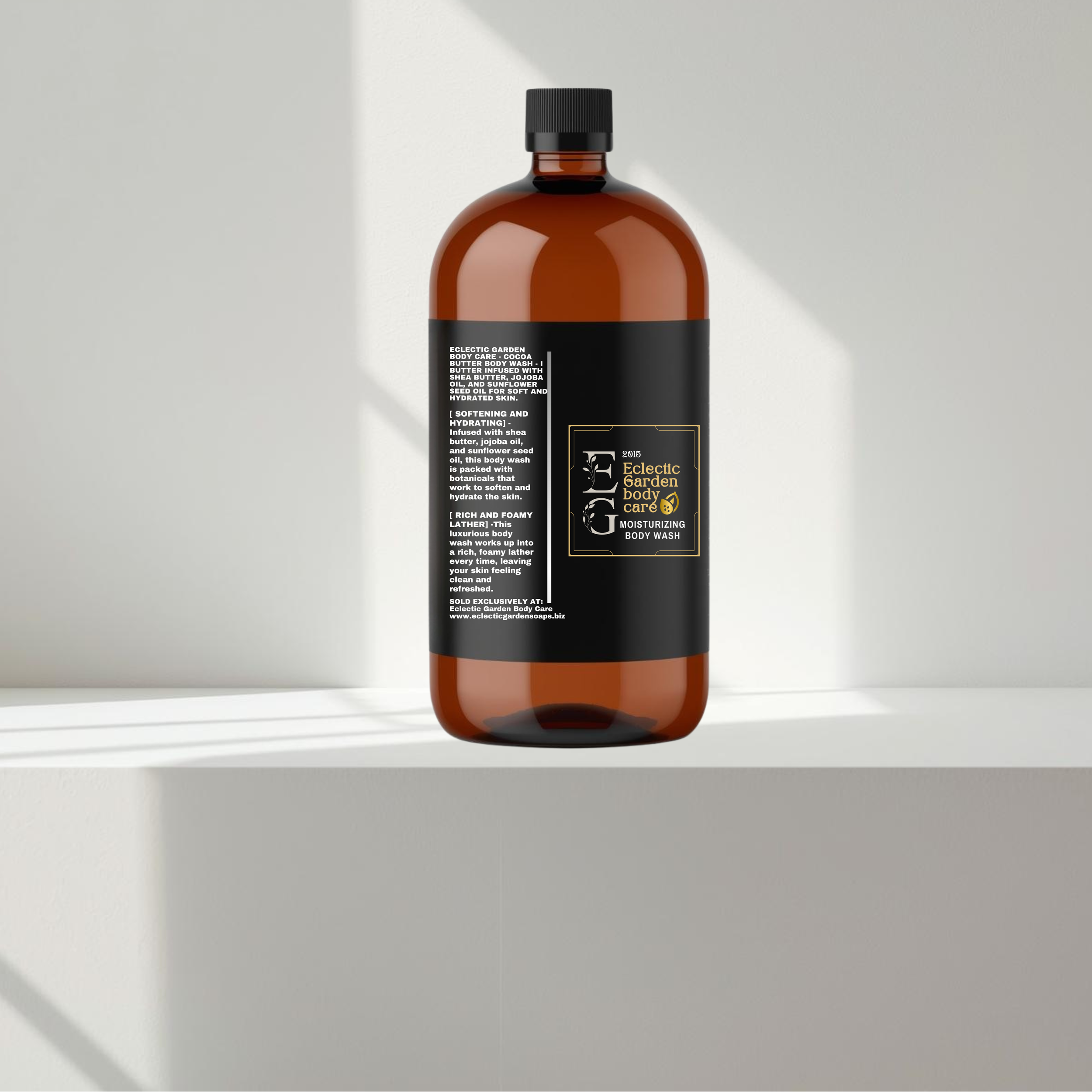 Eclectic Garden Cocoa Butter Body Wash - Infused with Shea Butter, Jojoba Oil, and Sunflower Seed Oil for Soft and Hydrated Skin