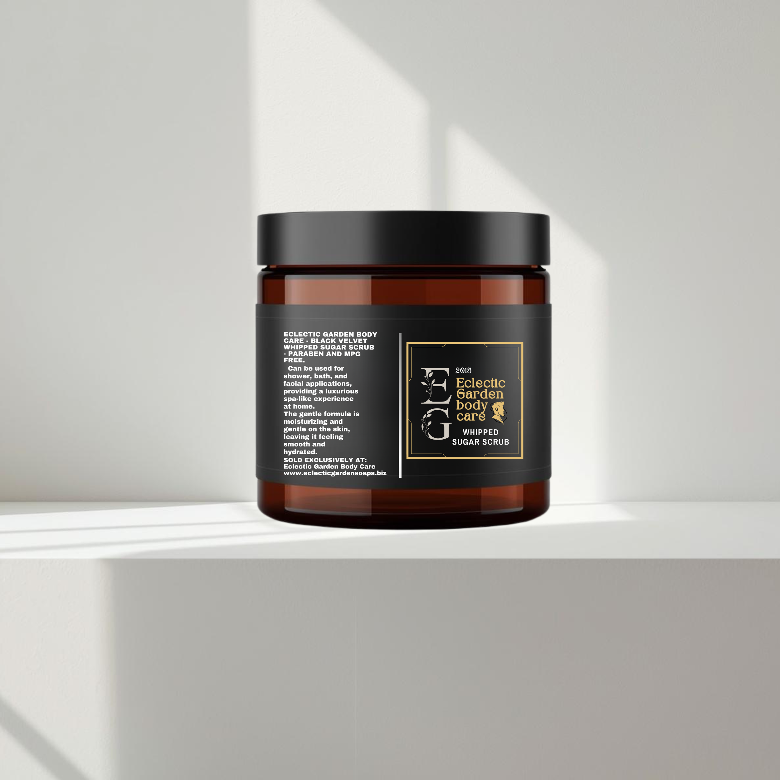 Black Velvet Men Whipped Sugar Scrub - Paraben and MPG Free, Multi-Use for Shower, Bath, and Facial Applications, Mild and Moisturizing Formulation with Luxurious Lather