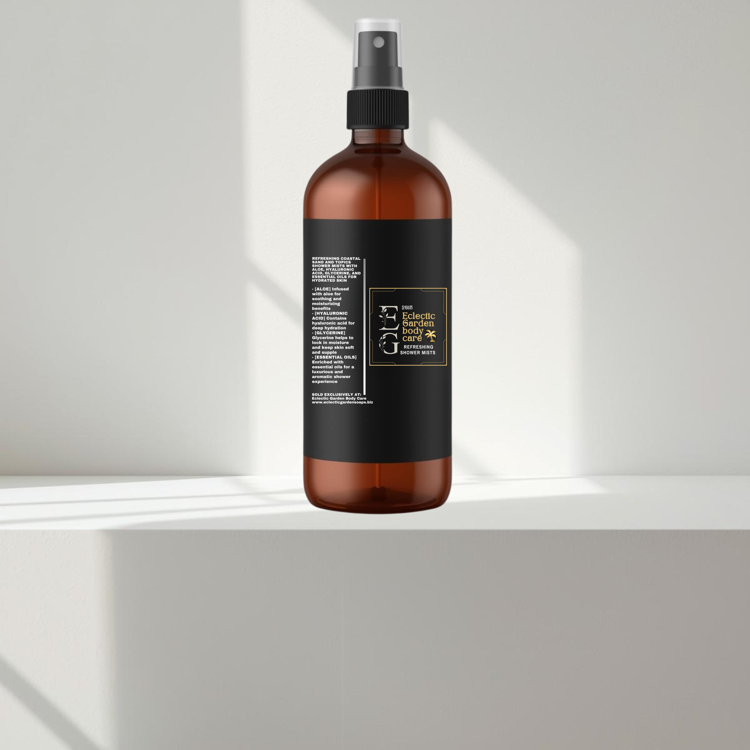 Eclectic Garden Coastal Sand And Tropics Refreshing Shower Mists with Aloe, Hyaluronic Acid, Glycerine, and Essential Oils for Hydrated Skin