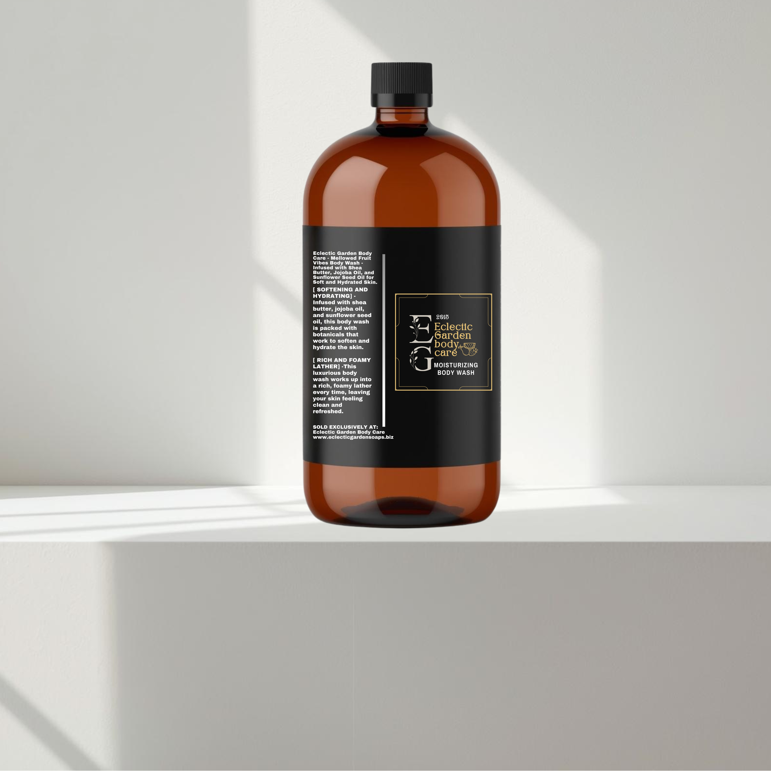 Eclectic Garden Mellowed Fruit Vibes Body Wash - Infused with Shea Butter, Jojoba Oil, and Sunflower Seed Oil for Soft and Hydrated Skin