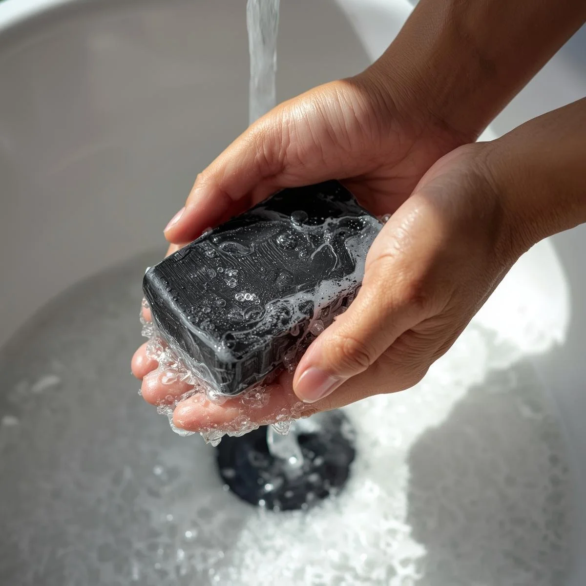 WASHING HANDS WITH HANDMADE BLACK ACTIVATED CHARCOAL SOAP BAR.jpg