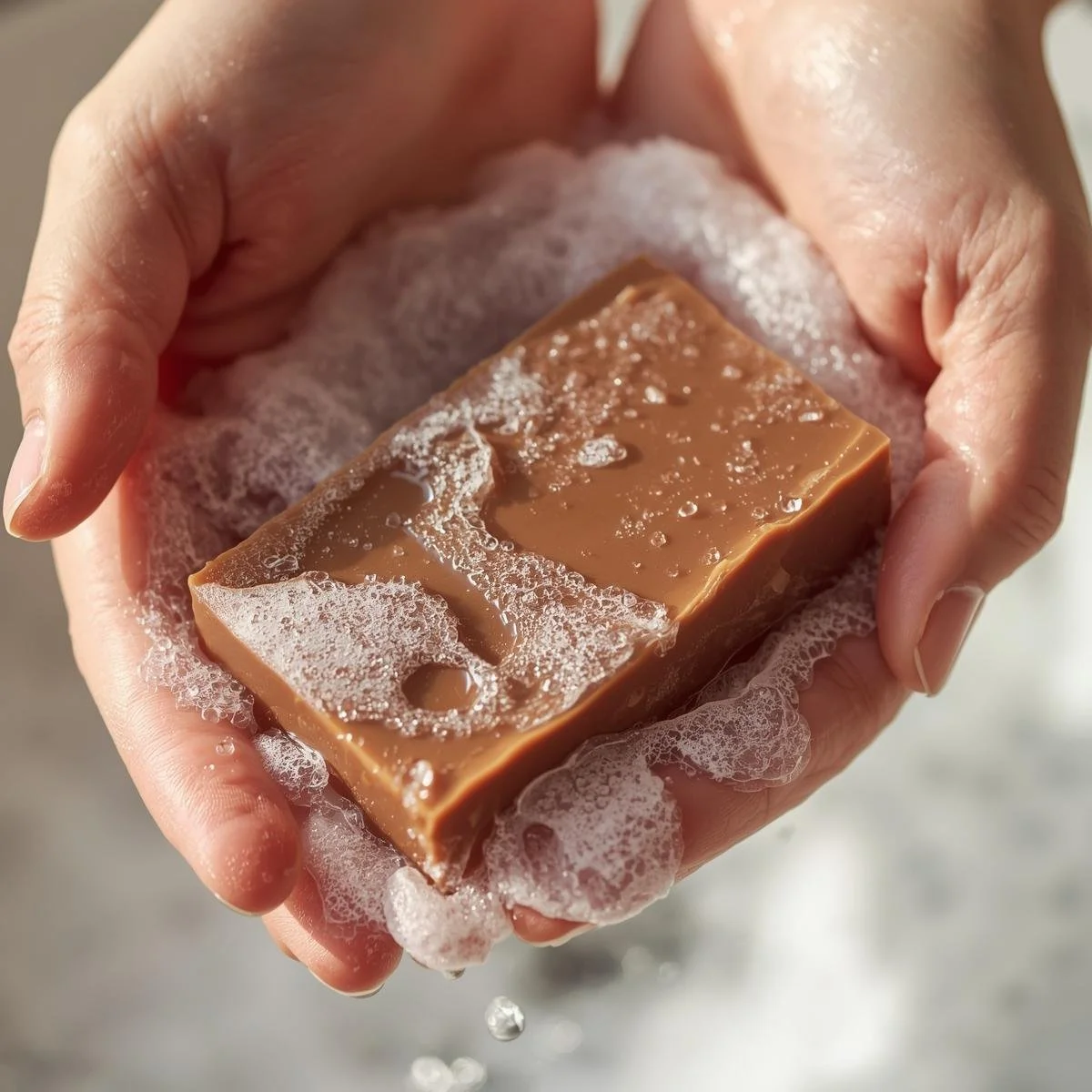 WASHING HANDS WITH HANDMADE COCOA BUTTER SOAP BAR.jpg