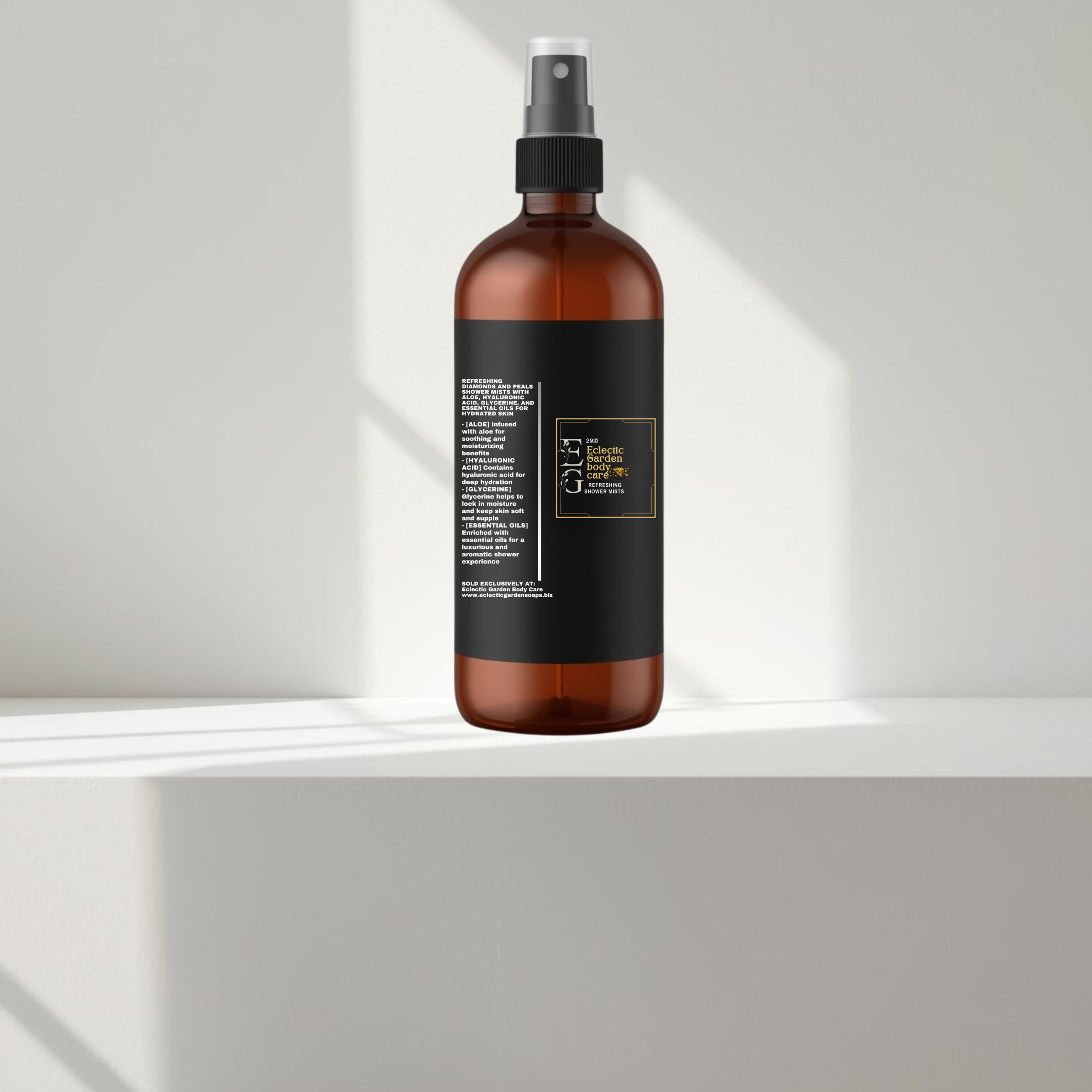 Eclectic Garden Diamonds And Pearls Refreshing Shower Mists with Aloe, Hyaluronic Acid, Glycerine, and Essential Oils for Hydrated Skin