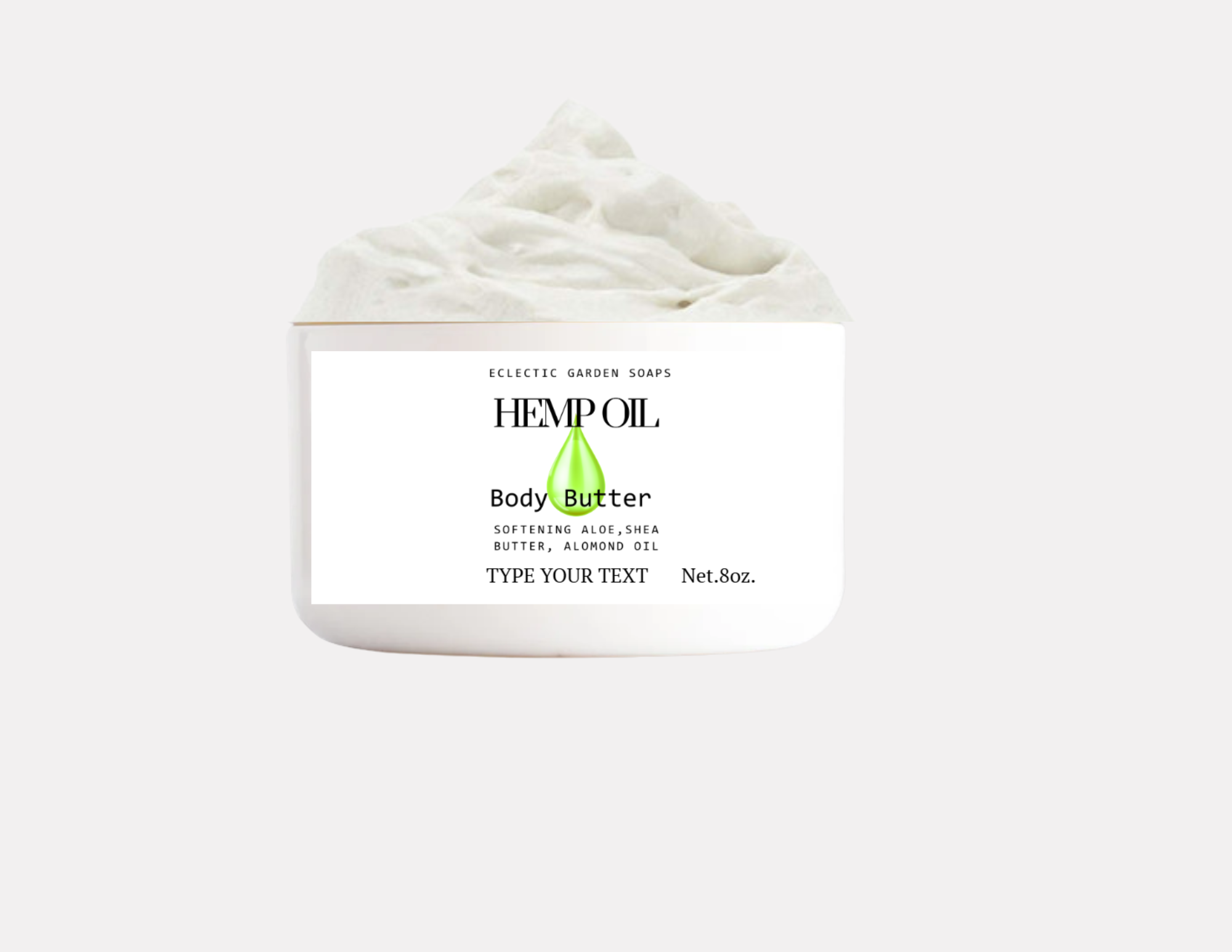 Eclectic Garden Cannibus Sativa Luxe Body Butter - Ultimate Skin Hydration with Shea Butter, Cocoa Butter, Coconut Oil, and Olive Oil