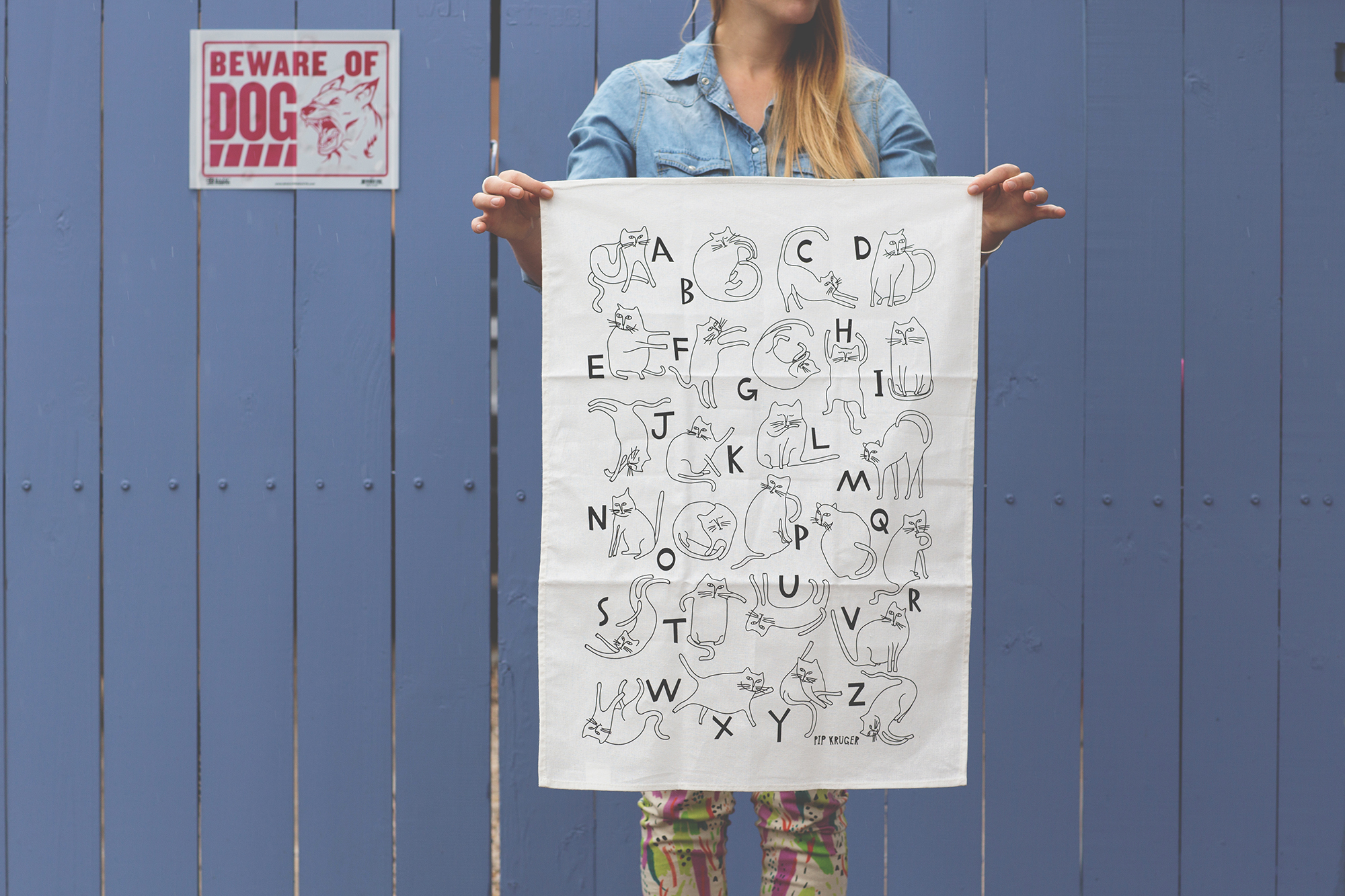 Tea Towel - Kitty Alphabet
