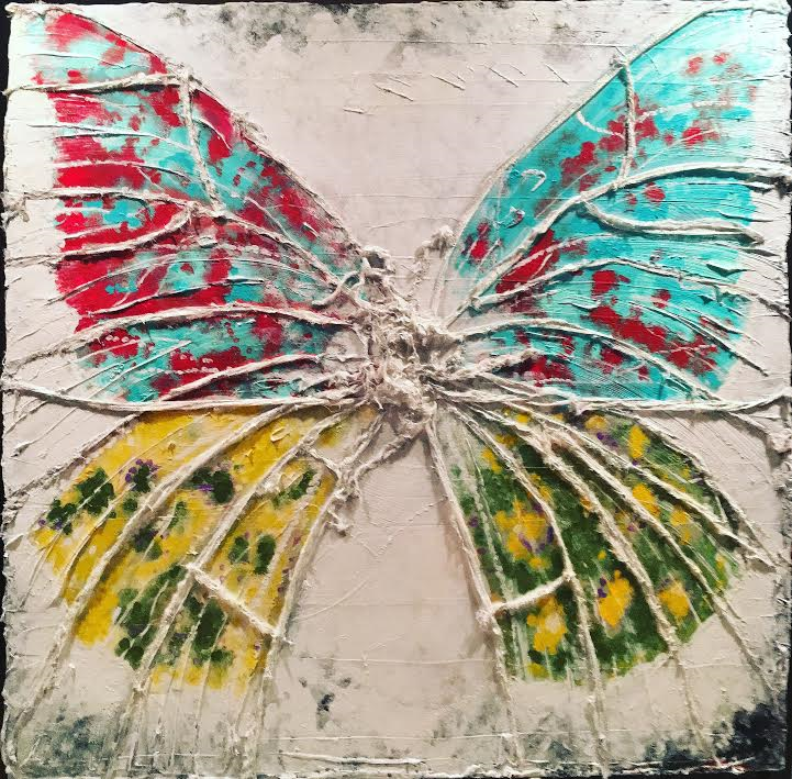 "Transduction (through Tesla coil)" 4ft x 4ft mixed media