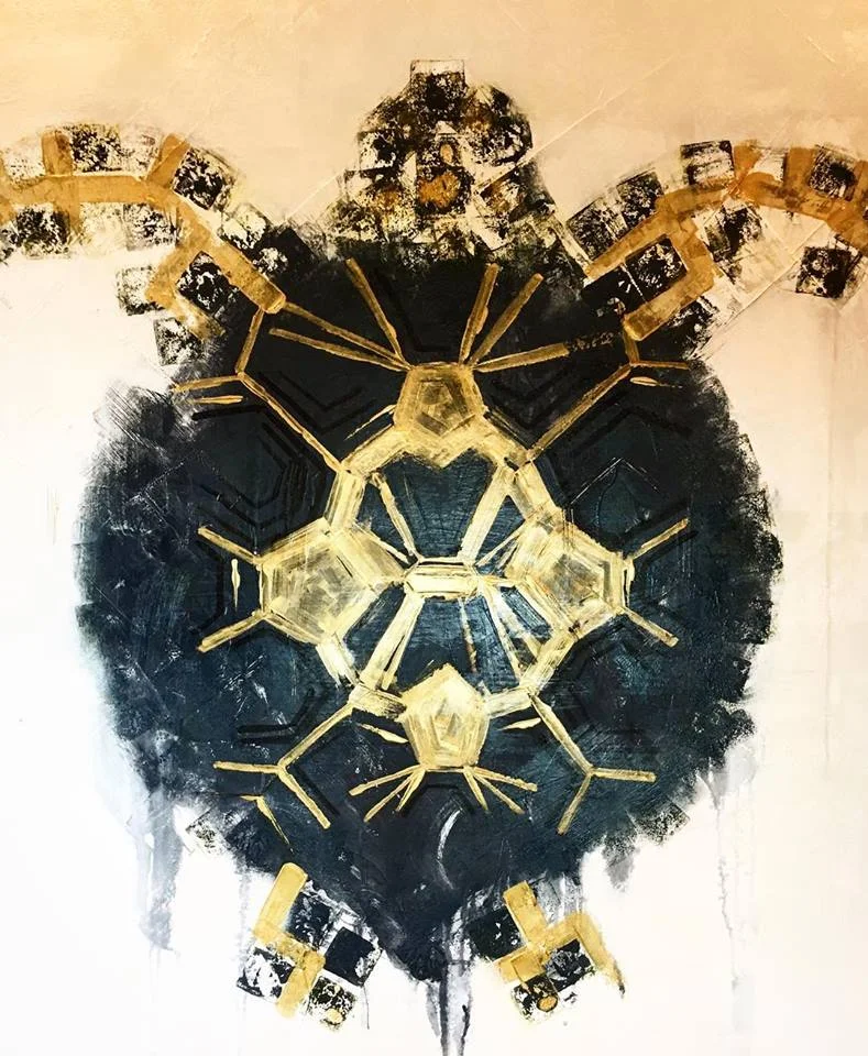 “𝘛𝘦𝘴𝘵𝘶𝘥𝘰 𝘈𝘶𝘳𝘦𝘶𝘴”. 4'x4' mixed media on canvas