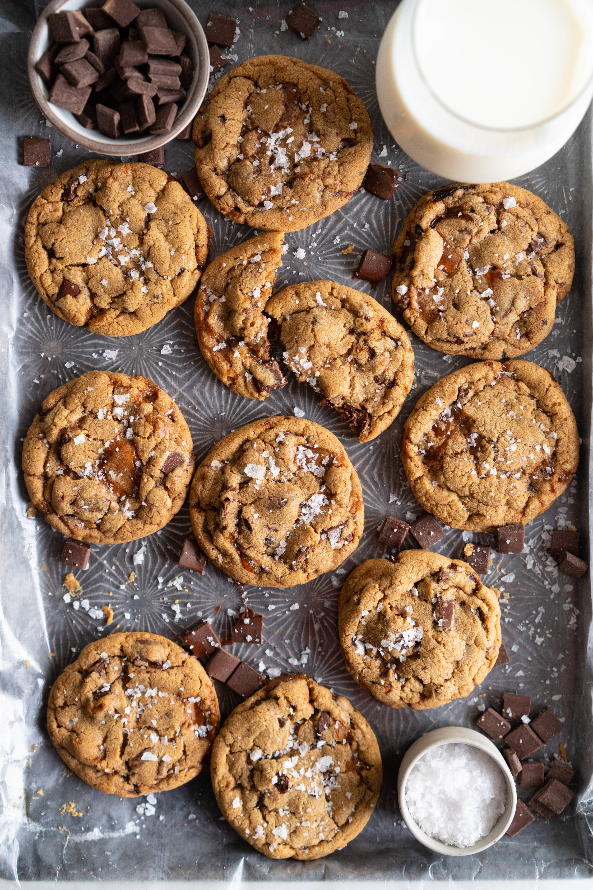 Brown Butter Salted Caramel Chocolate Chunk Cookies Cloudy Kitchen