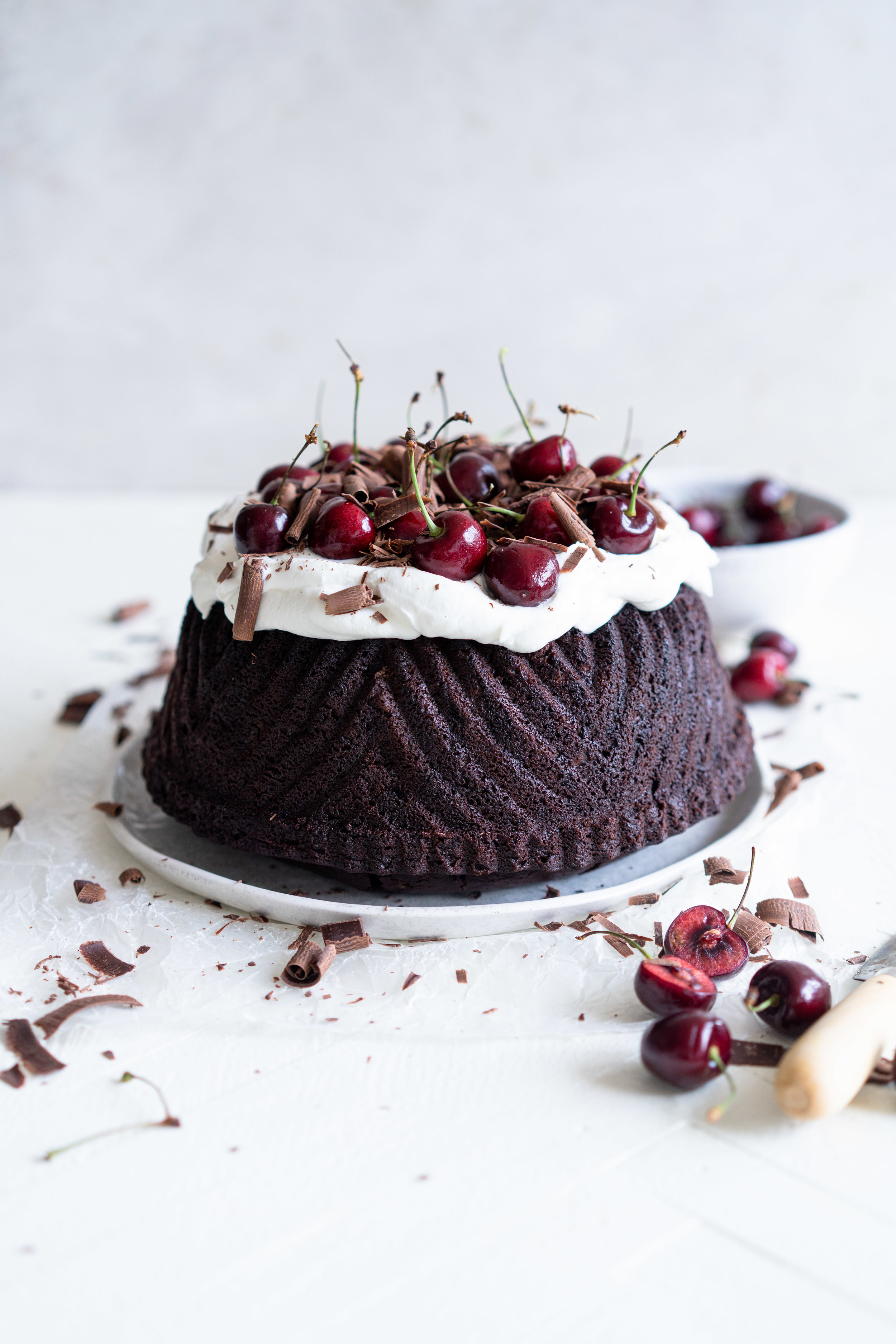 Black Forest Bundt Cake (Chocolate Cherry Bundt Cake with Whipped Cream