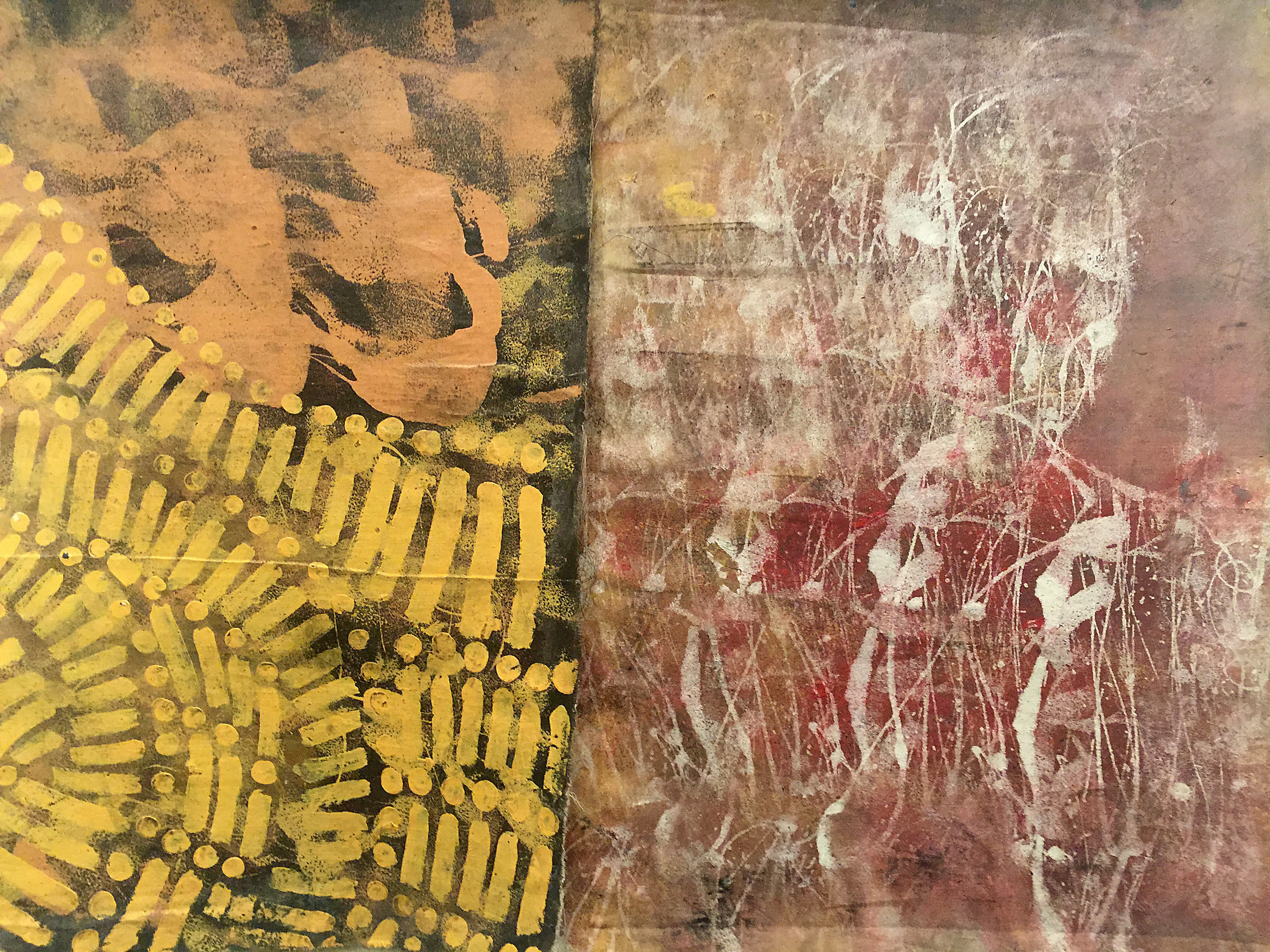 Navarro Newton, “Parchment” (2016), Acrylic on wood, 36” x 52”. Part of ‘Metanoia’, Newton’s solo show as part of the PJRP.