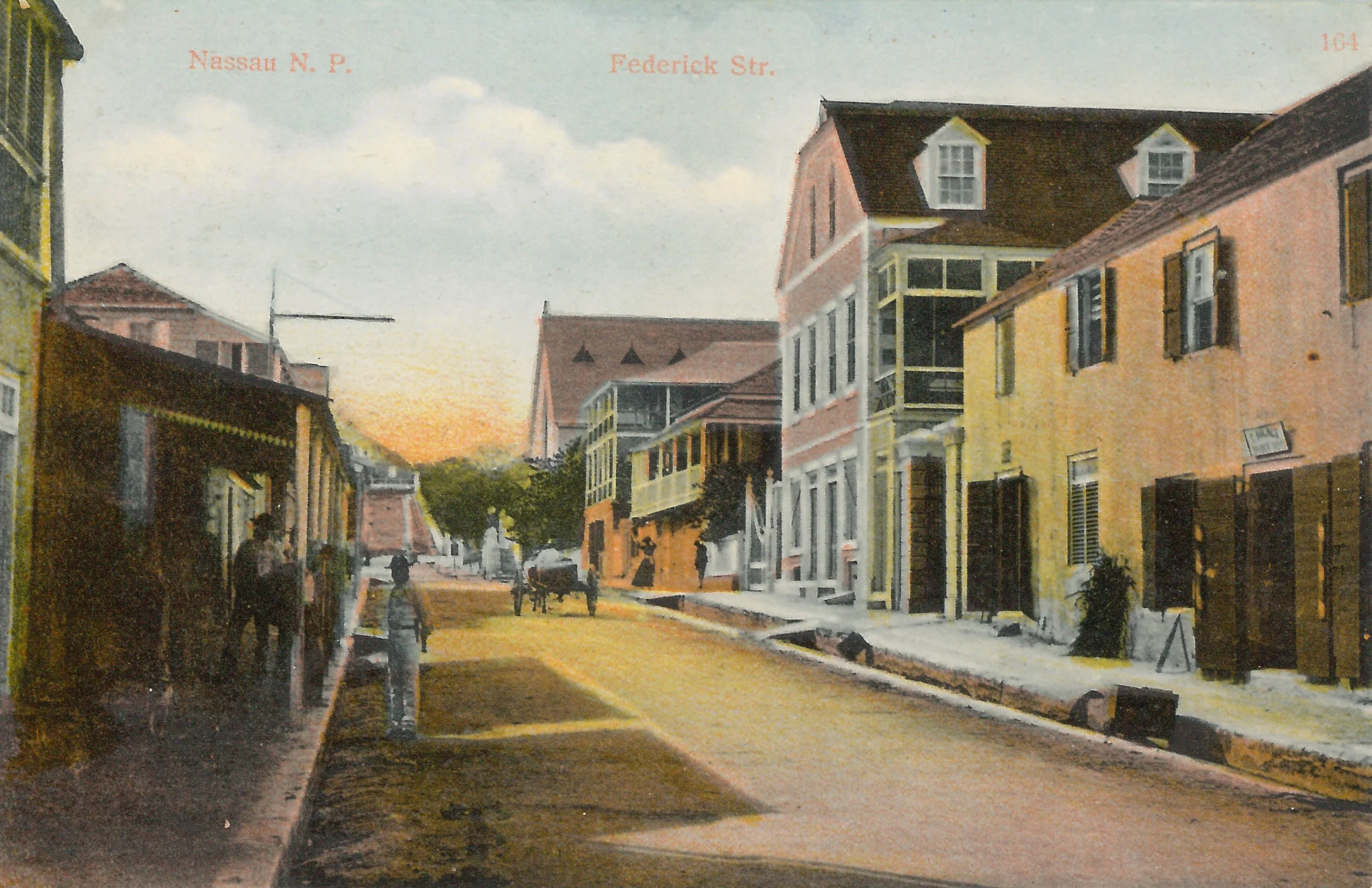 ‘Federick Street’ (estimated c.1890-1930). Handcoloured colonial-era postcard by unknown artist. Image courtesy of the NAGB. Part of the National Collection. 
