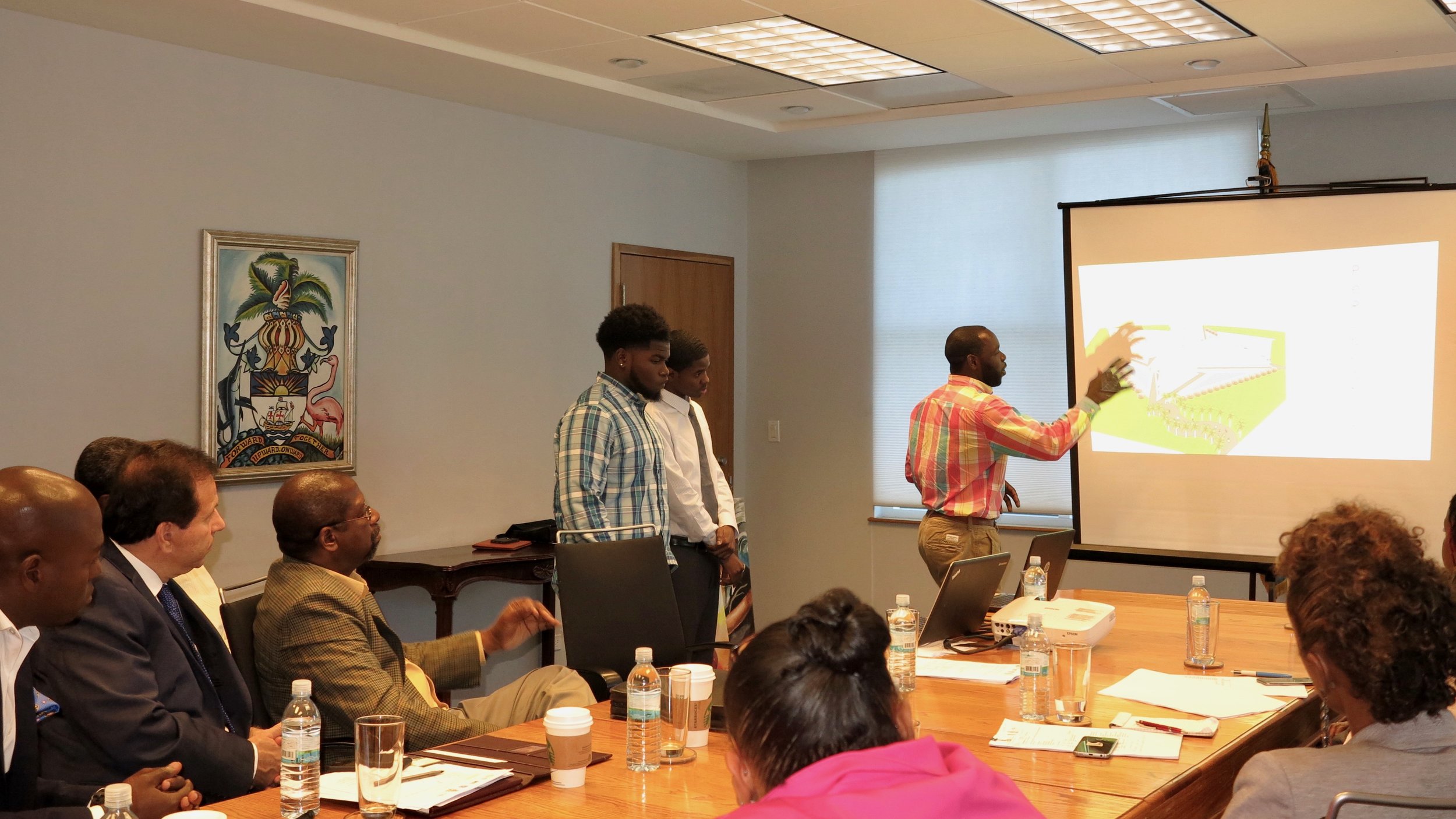 Expo 2020 Students Group 3 present to National Plan Committee.