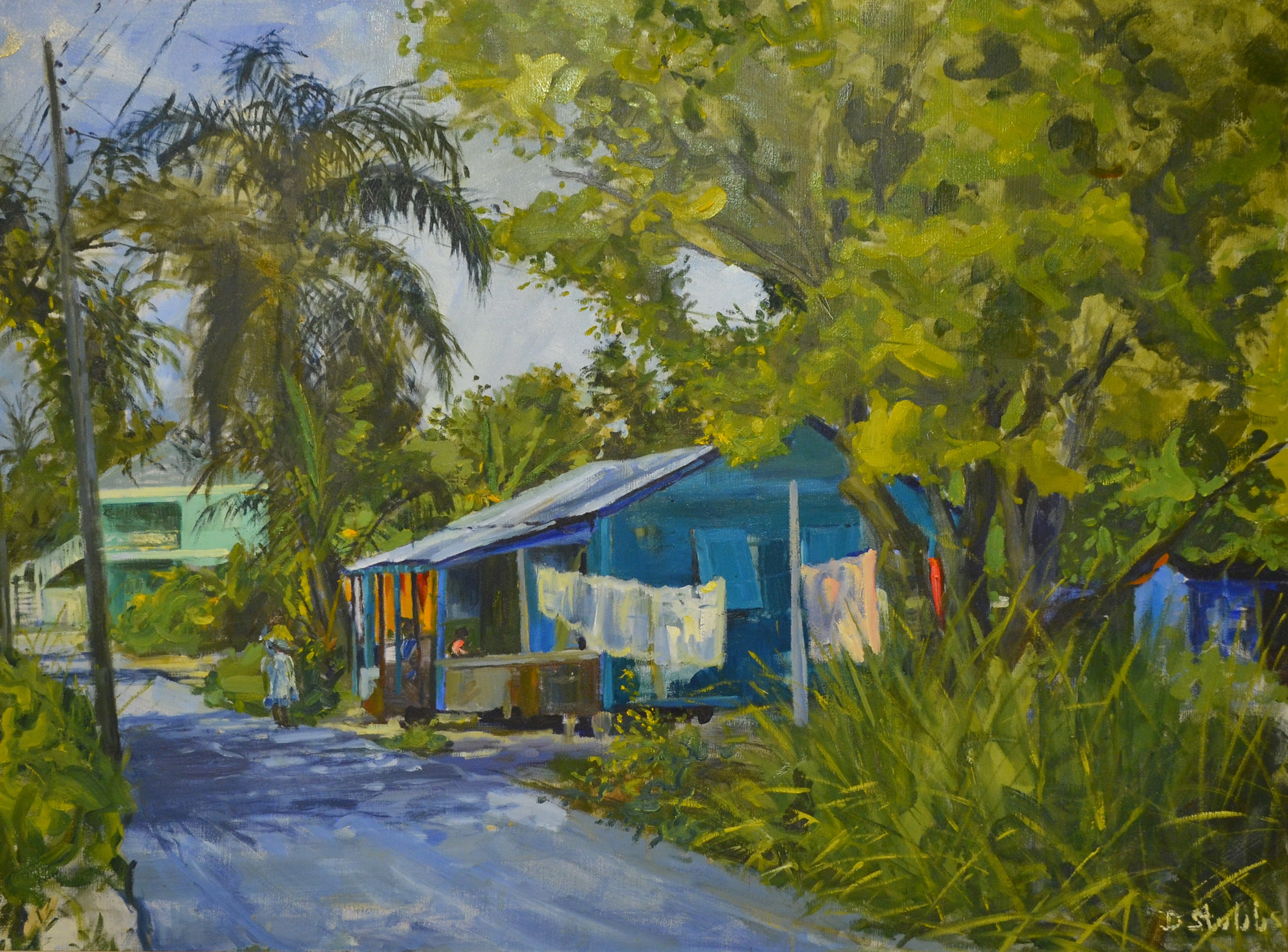 1. “Bain Town” (1984), Dorman Stubbs, oil on canvas, 30 x 40. Part of the National Collection, gifted by FINCO.