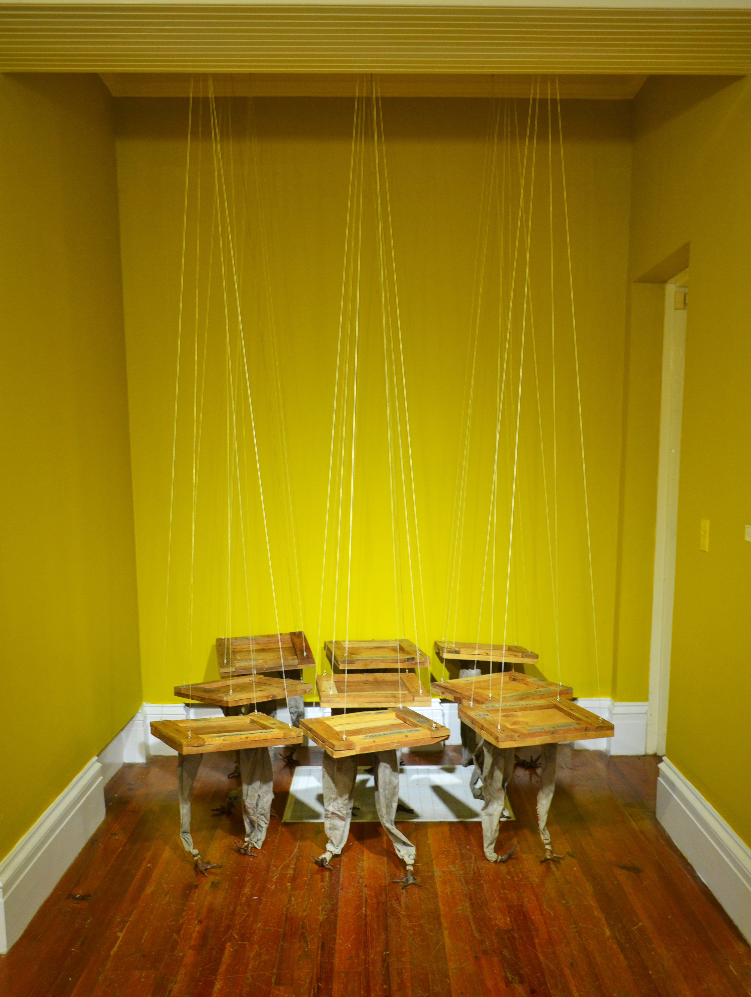 ‘Domestic Chickens’ (2007), Kendra Frorup, mixed media installation, dimensions variable. Part of the National Collection. Image courtesy of the NAGB. 