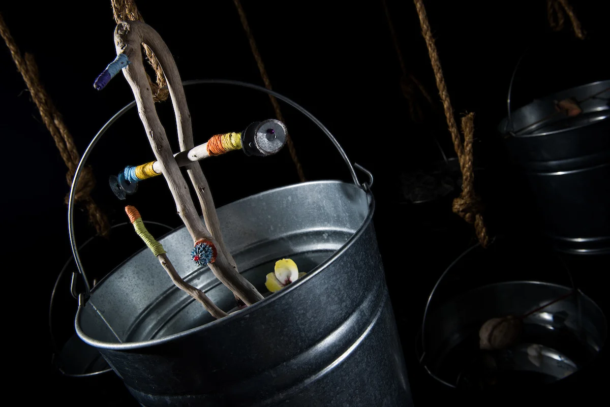 Details from “Portal: There’s a WHole in the Bucket.” Images courtesy of Dante Carrer.