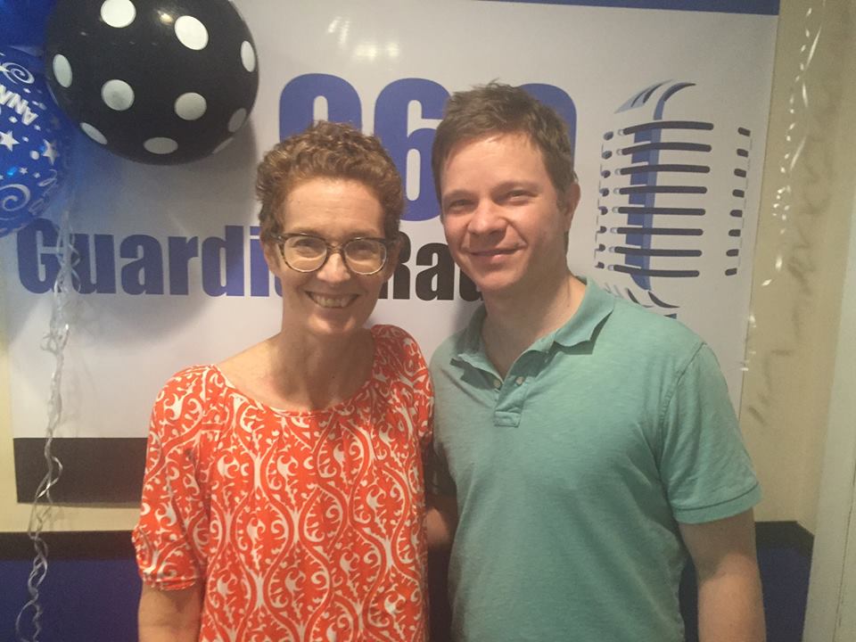 Host Amanda Coulson with Trevor Schoonmaker